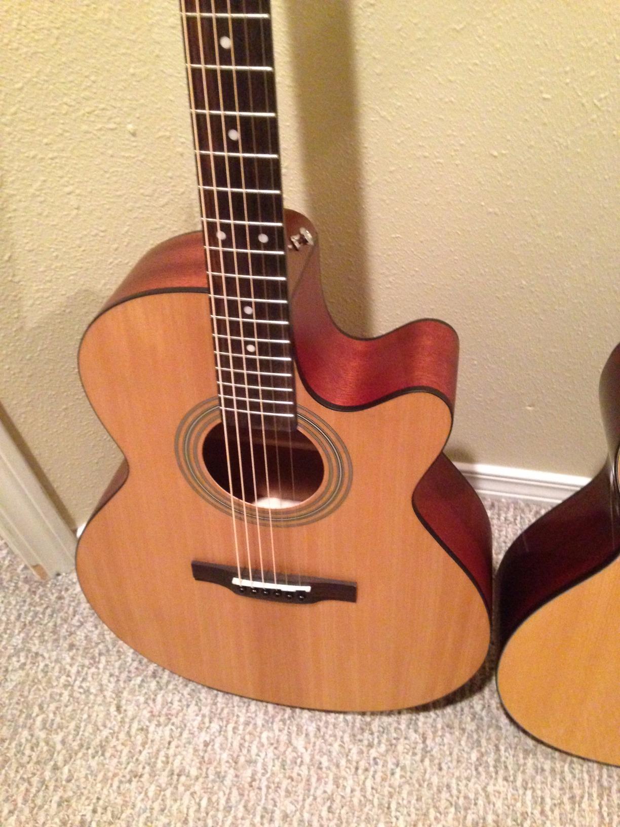 Jasmine S34C Orchestra Acoustic Guitar, Spruce Top, Sapele Back & Sides, Advanced X Bracing, Venetian Cutaway, Slim Neck, 25.5