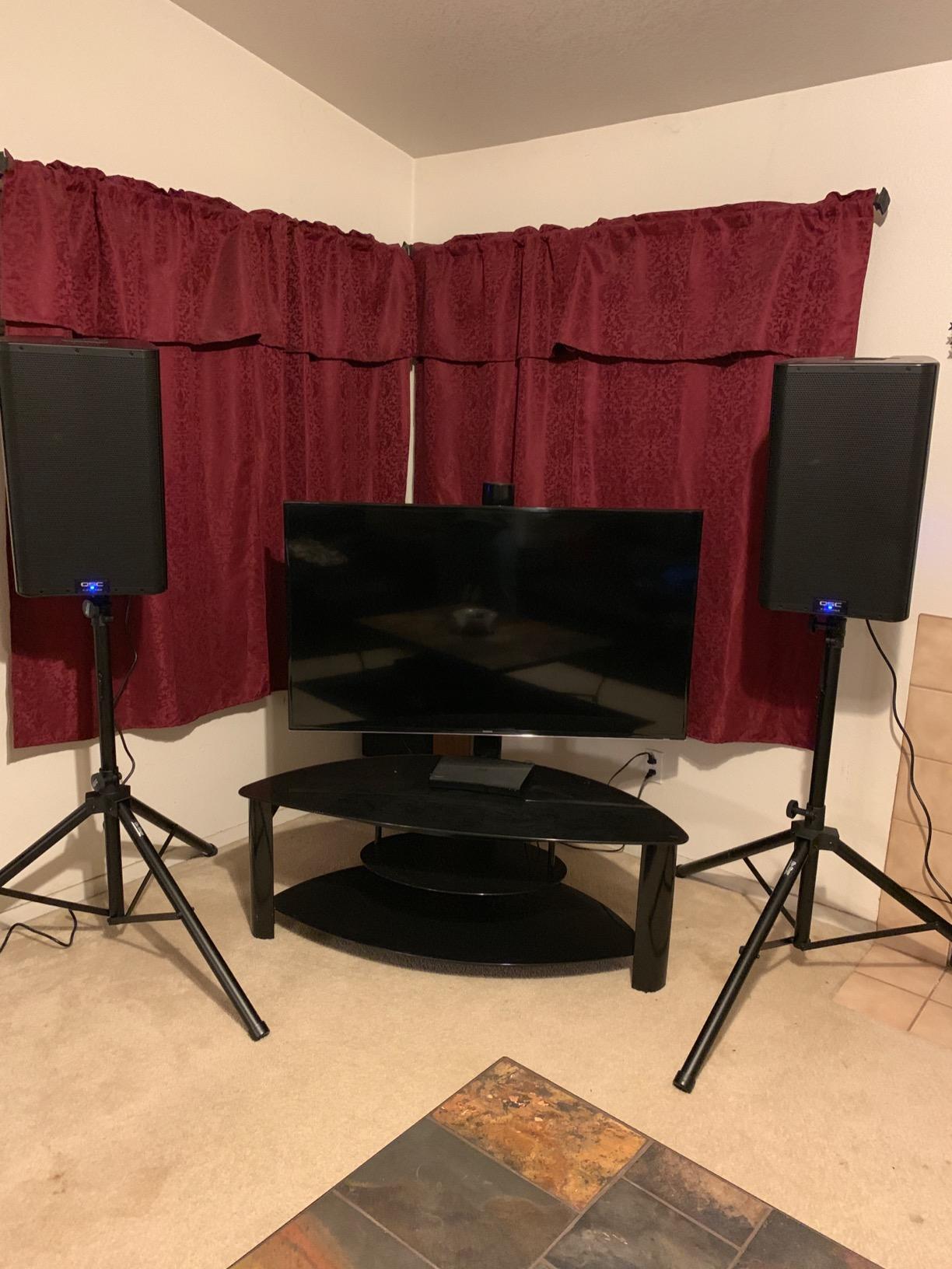 On-Stage SSP7950 All-Aluminum Speaker Stand Pack (Pair of Folding, Portable Stands, Tripod Base, Carry Bag, Height Adjustable, Nonslip Rubber Feet, 1 3/8