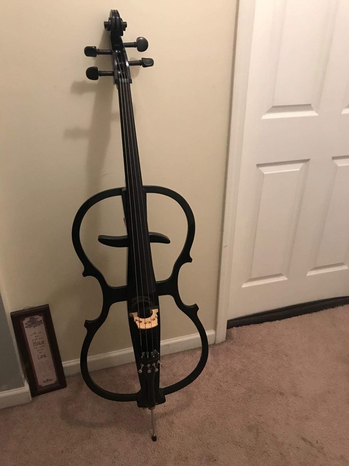 Cecilio CECO-1DW Ebony Electric Silent Metallic Mahagony Cello in Style 1, Size 4/4 (Full Size) customer photo 3