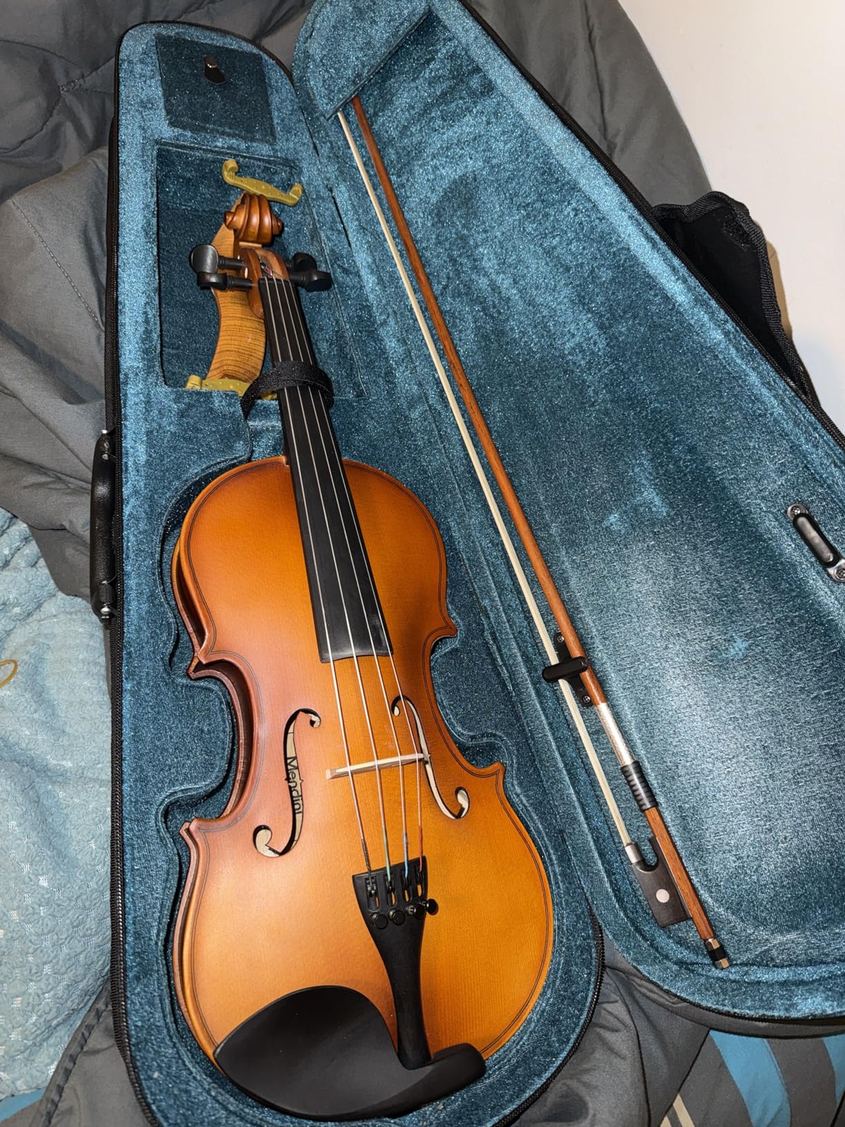Mendini by Cecilio 16 Inch Solid Wood Acoustic Viola Set, Natural Varnish | Hand Carved Viola Kit for Beginners, with Hard Case, Bow, Rosin, Viola Bridge, Extra Viola Strings customer photo 2