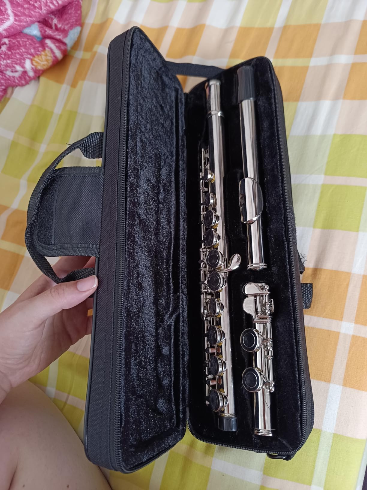 Glory Closed Hole C Flute With Case, Tuning Rod,Joint Grease and Cloth, Gloves, Nickel Silver customer photo 2