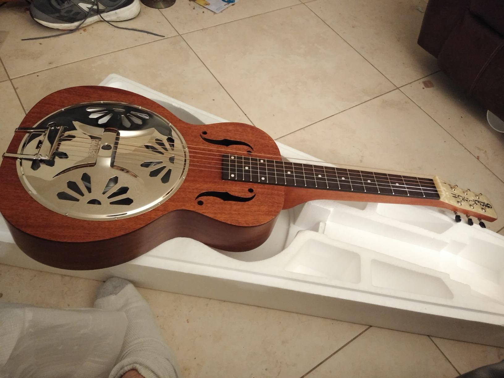 Gretsch G9210 Boxcar Square-neck, Mahogany Body Resonator - Natural, Padauk Fingerboard | Gretsch Ampli-Sonic Spider Cone and Bridge, 25 Scale, 19 Frets, Grover Sta-Tite Tuners customer photo 2