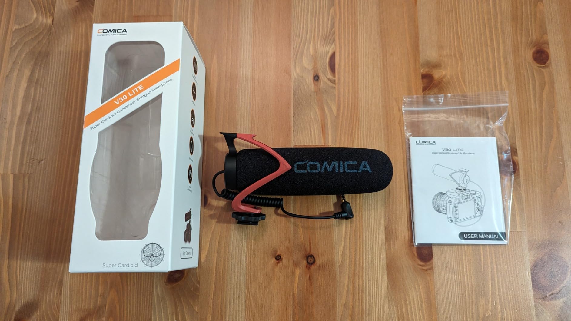 COMICA CVM-V30 LITE Video Microphone, Super-Cardioid Condenser On-Camera Shotgun Microphone for Canon Nikon Sony Panasonic DSLR Cameras, Mic for iPhone Android Smartphone with 3.5mm Jack (Red) customer photo 2