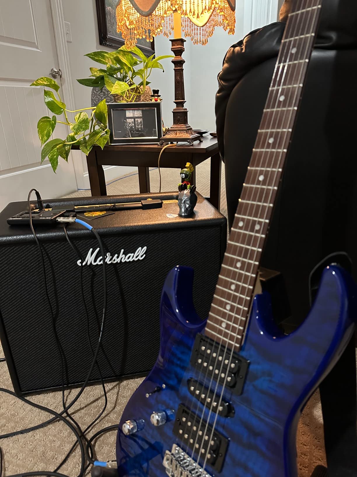 Ibanez Gio GRX70QAL Left-Handed - Transparent Blue Burst customer photo 2