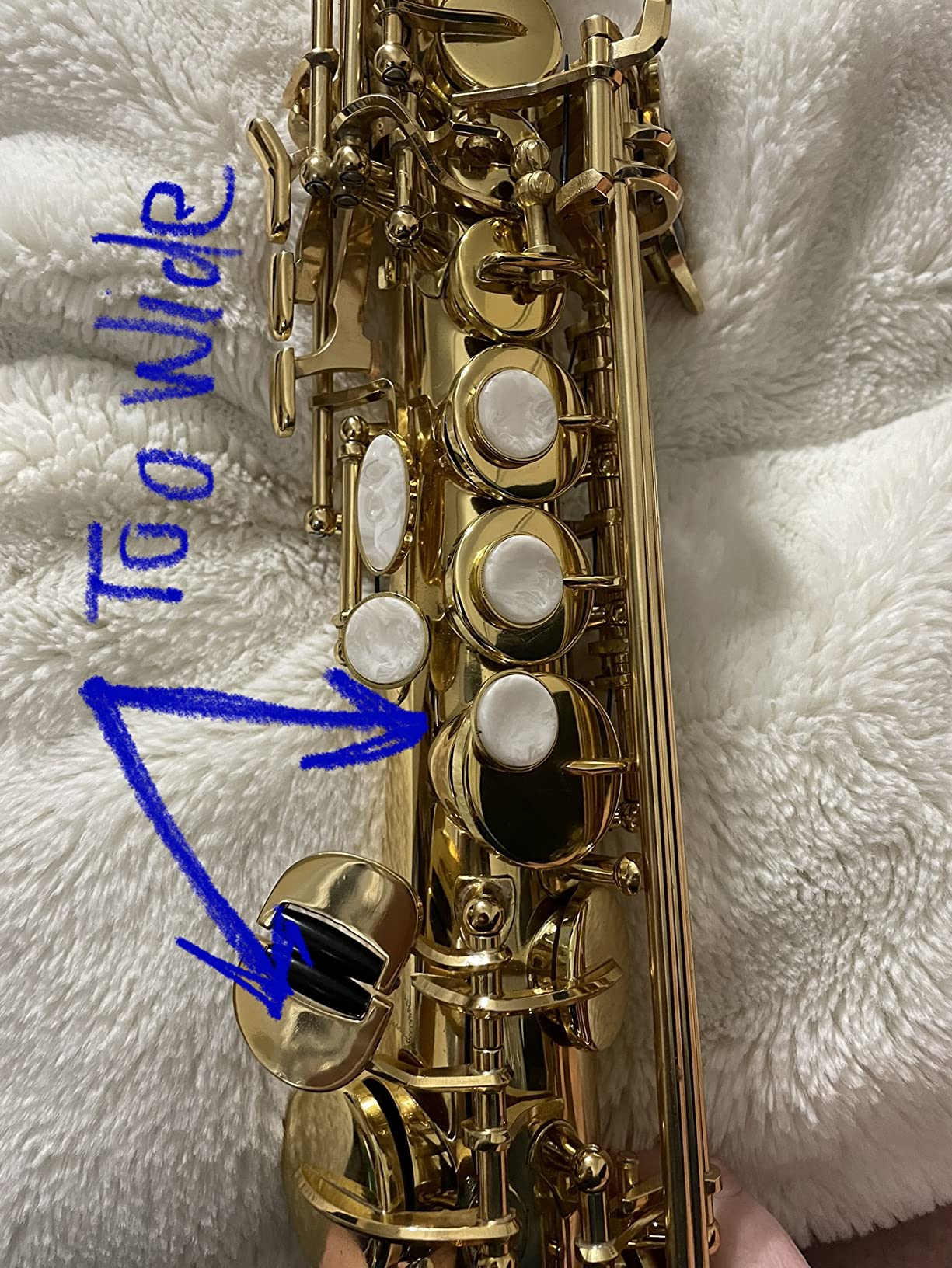 EASTROCK Bb Straight Soprano Saxophone Golden for Beginners Students - Carrying Case, Mouthpiece, Reeds, Cushion Pads, Cleaning Kit, Gloves, Neck Strap customer photo 2