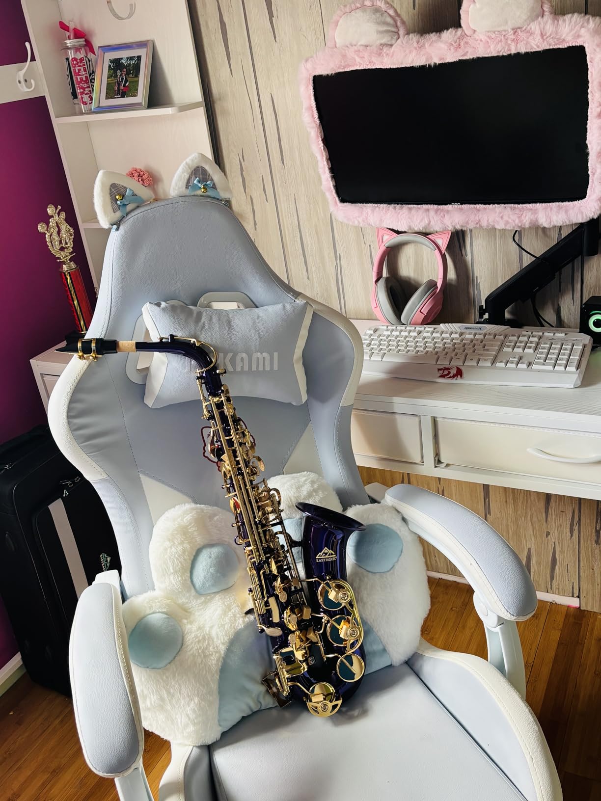 EASTROCK E Flat Alto Saxophone Gold Alto Sax for Beginners and Students | Alto Sax Kit-Carrying Case, Mouthpiece, Reeds, Cushion Pads, Cleaning Kit, Gloves, Neck Strap for Practice & Performance customer photo 1