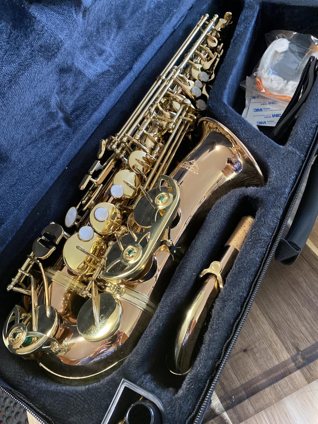 EASTROCK E Flat Alto Saxophone Gold Alto Sax for Beginners and Students | Alto Sax Kit-Carrying Case, Mouthpiece, Reeds, Cushion Pads, Cleaning Kit, Gloves, Neck Strap for Practice & Performance customer photo 2