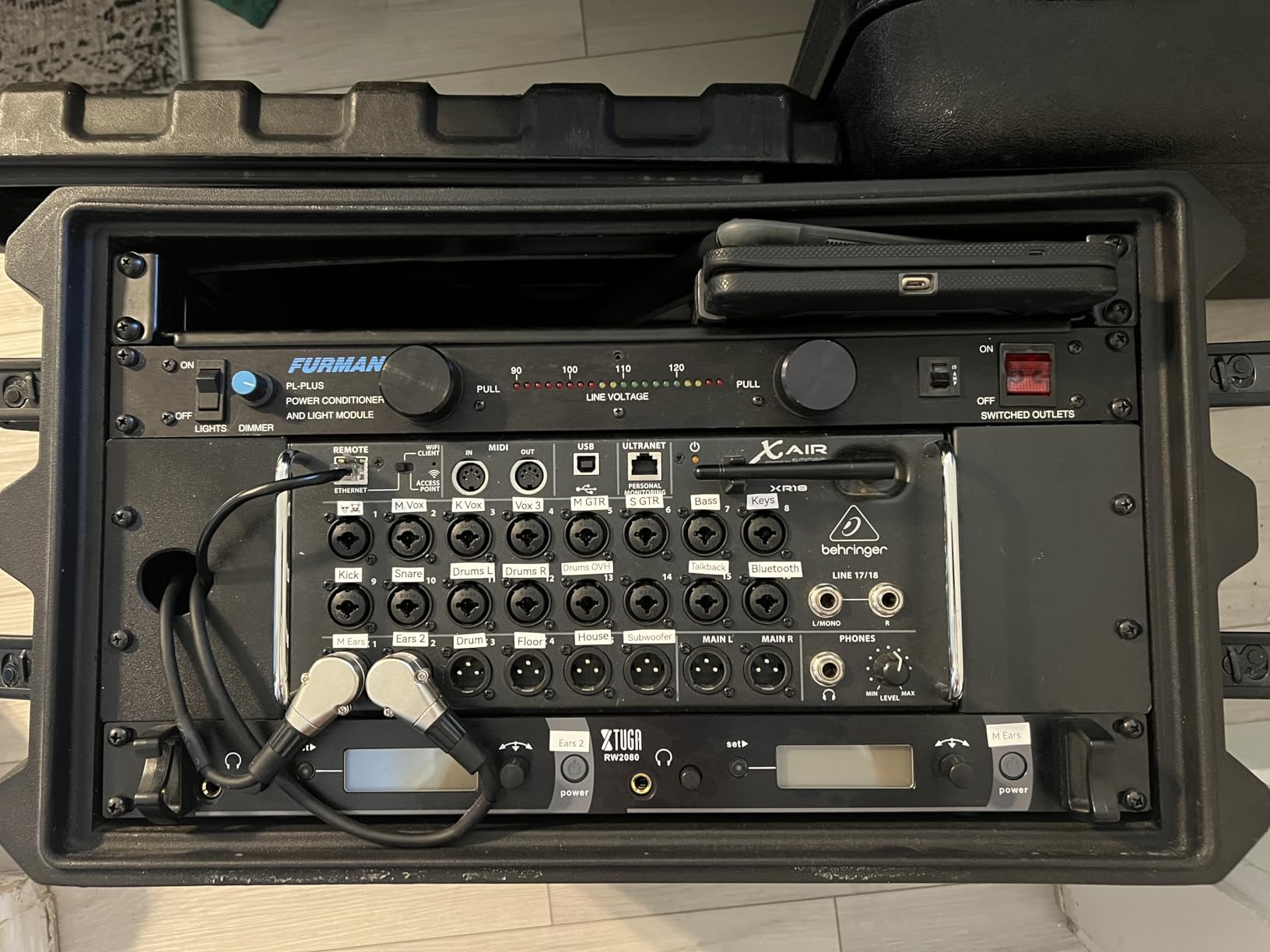 XTUGA RW2080 Wireless in Ear Monitor System, UHF Wireless IEM System, Mono Dual Channel Stage Monitors for Musicians,Singers, 4 Bodypacks with 40 Frequencies, 300Ft for Band, Studio (902-928mhz) customer photo 1