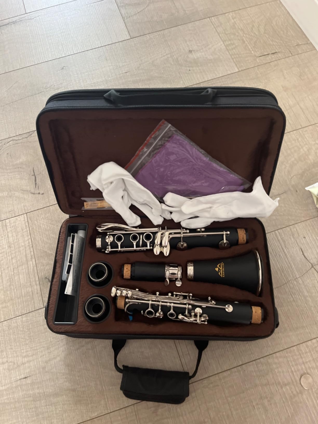 EASTROCK Bb Flat Clarinet - Nickel Keys, Blue, Beginner with Hard Case and Cleaning Kit customer photo 2