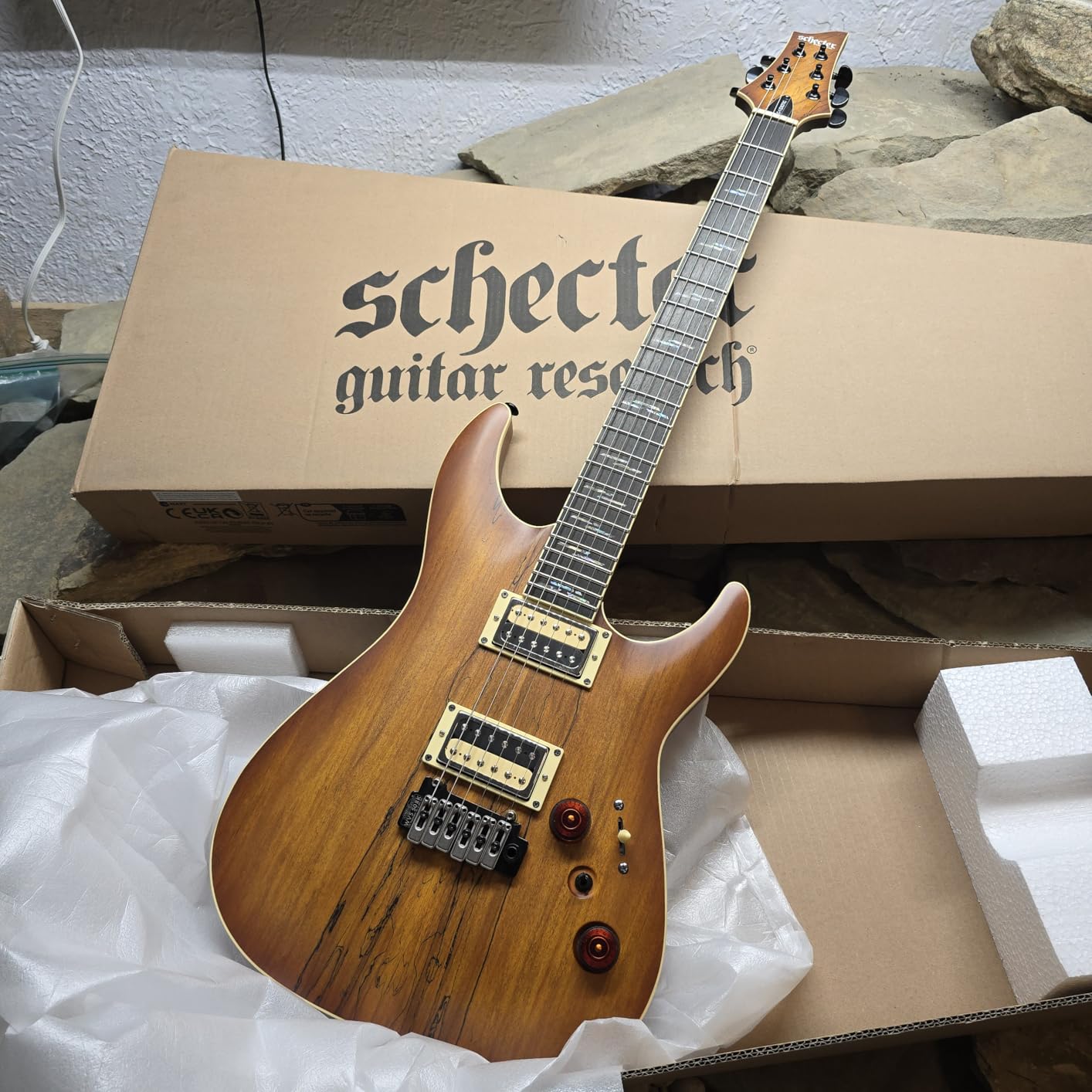 Schecter C-1 Exotic Spalted Maple Electric Guitar - Satin Natural Vintage Burst customer photo 1