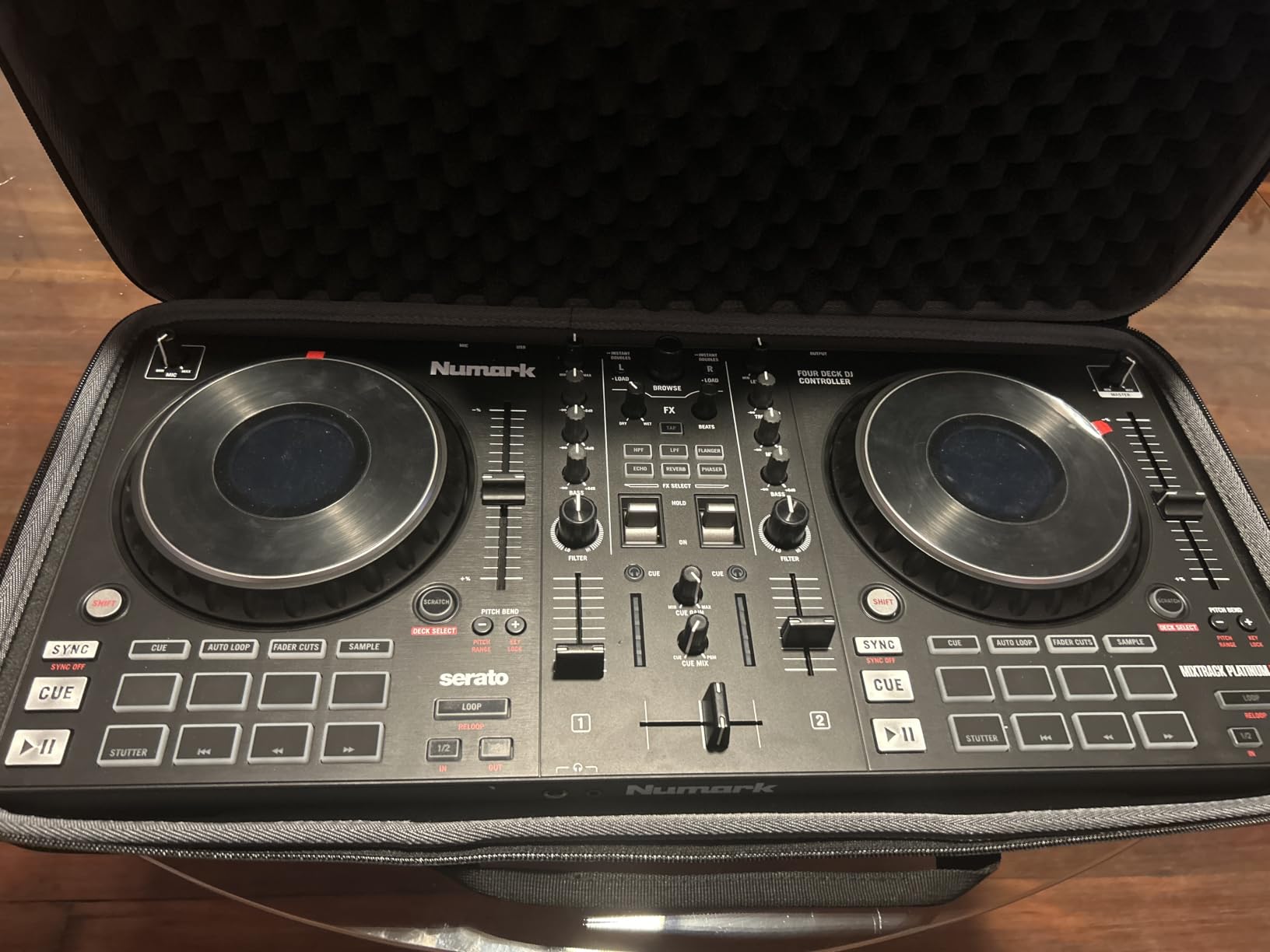 Numark Mixtrack Platinum FX Serato DJ Controller with Jog Wheel Displays, 4 Decks, Mixer, Effects Paddles and Audio Interface customer photo 1