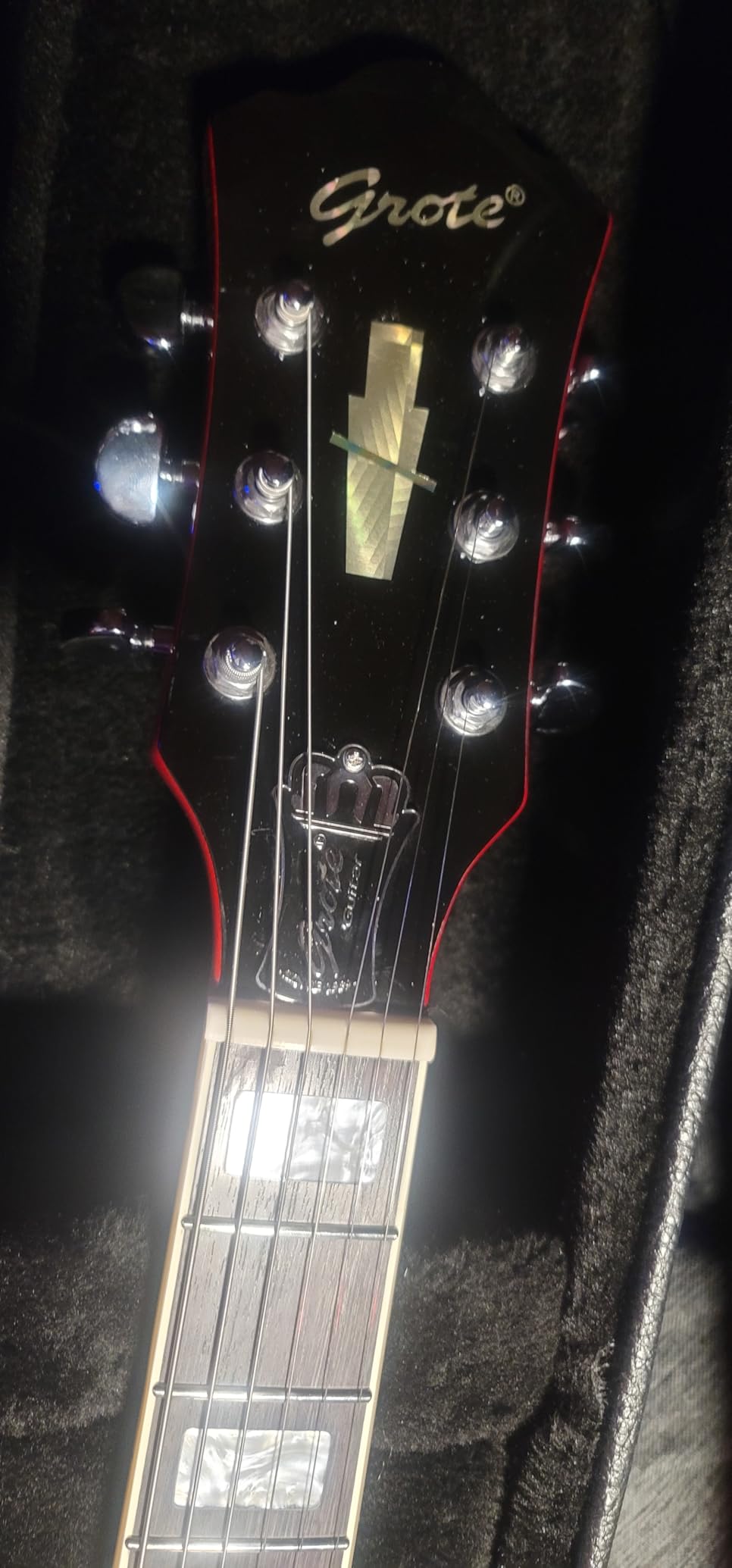 Grote Full Scale Electric Guitar Semi-Hollow Body Guitar Stainless Steel Frets (Vintage Sunburst) customer photo 2