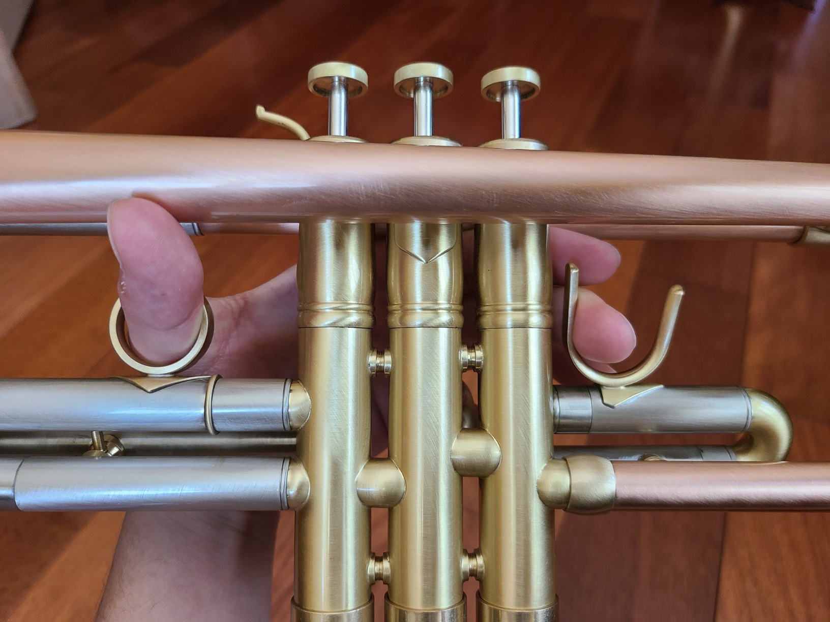 SDTR-2019HD Heavy Duty Rose Brass Trumpet with Brushed Finish customer photo 2