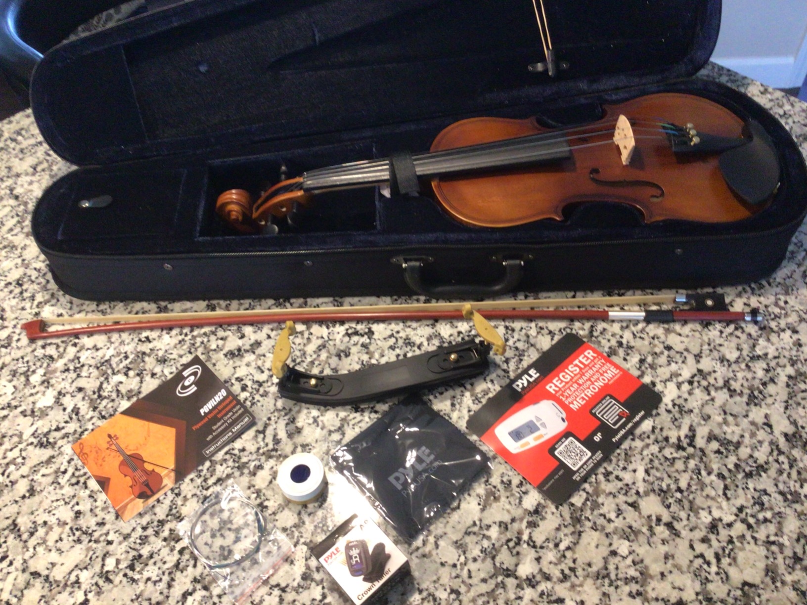 Pyle 4/4 Full Size Acoustic Violin for Beginners - Complete Violins Set with Hard Case, Bow, Extra Strings, Rosin, Full Accessories Kit - Mobile App Tuner 2 Month Free Lessons for Kids & Adults customer photo 2