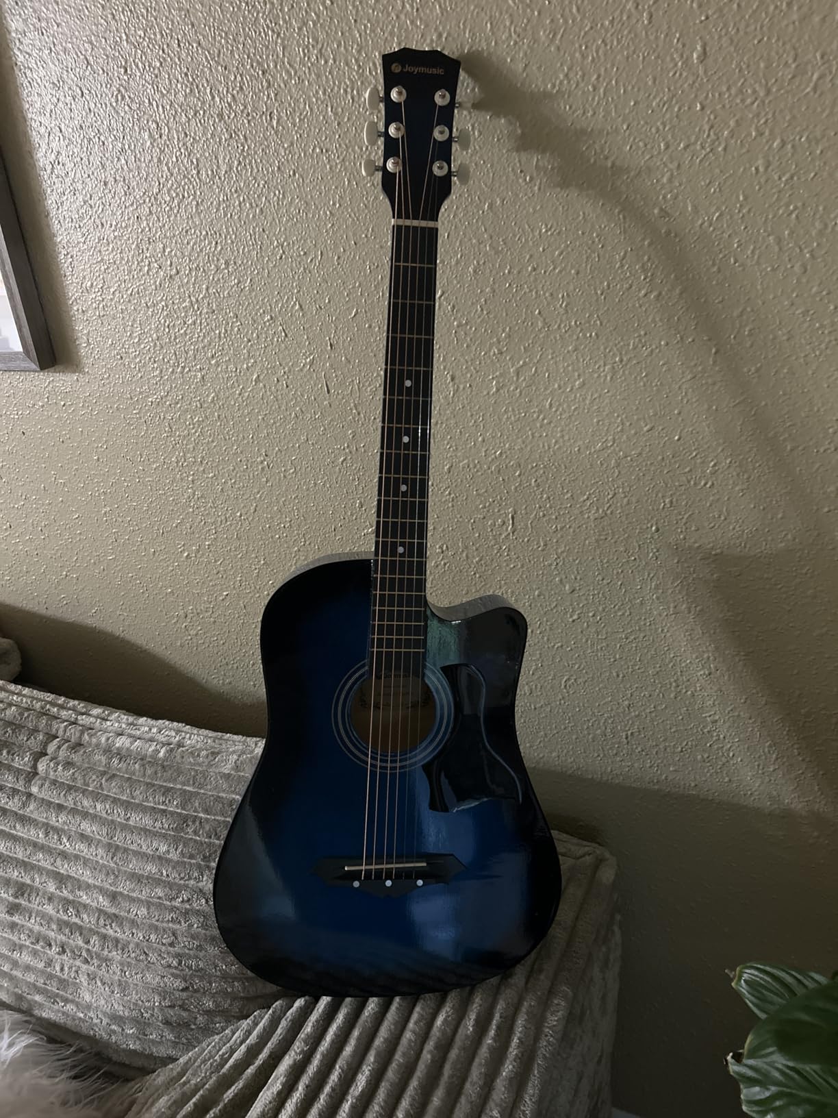 Joymusic 38 inch sunburst beginner acoustic guitar kit,bundle with a strap with picks holder,digital tuner, set strings, capo,cleaning cloth,6 picks,gig bag.(JG-38C,3TS) customer photo 2