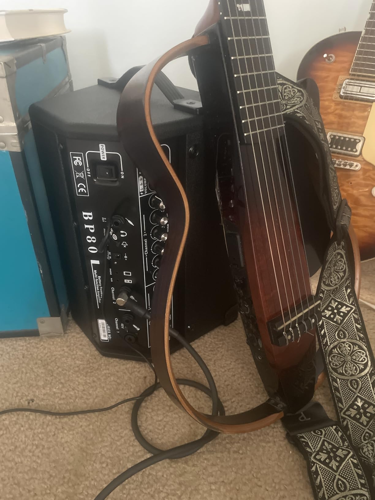 Coolmusic BP80 Battery Powered Acoustic Guitar Amplifier - Portable Bluetooth Speaker 100W, 6 Inputs, 3 Band EQ (3-Year Warranty) customer photo 2