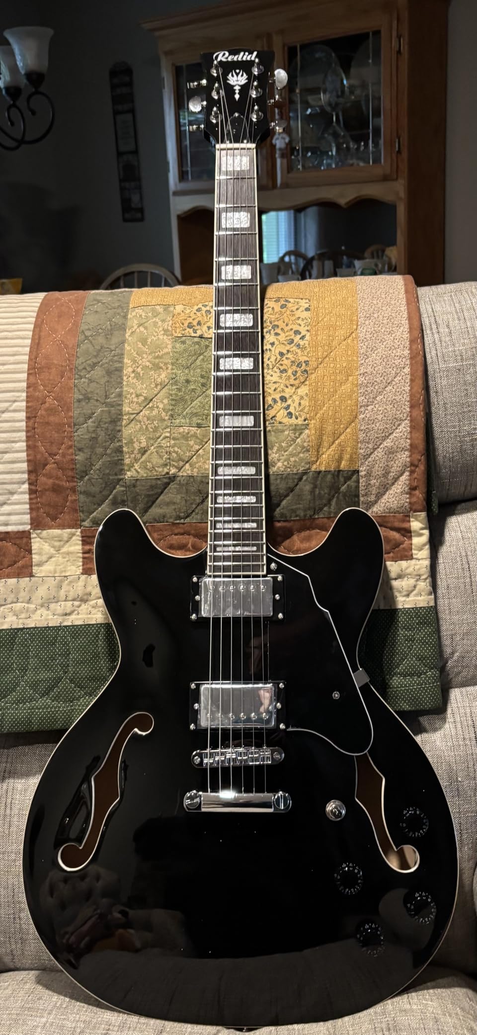 Redid Semi-Hollow Body Electric Guitar RD-100 Jazz Guitar with F-Hole,Maple neck,humbucker Pickups(Brown) customer photo 2