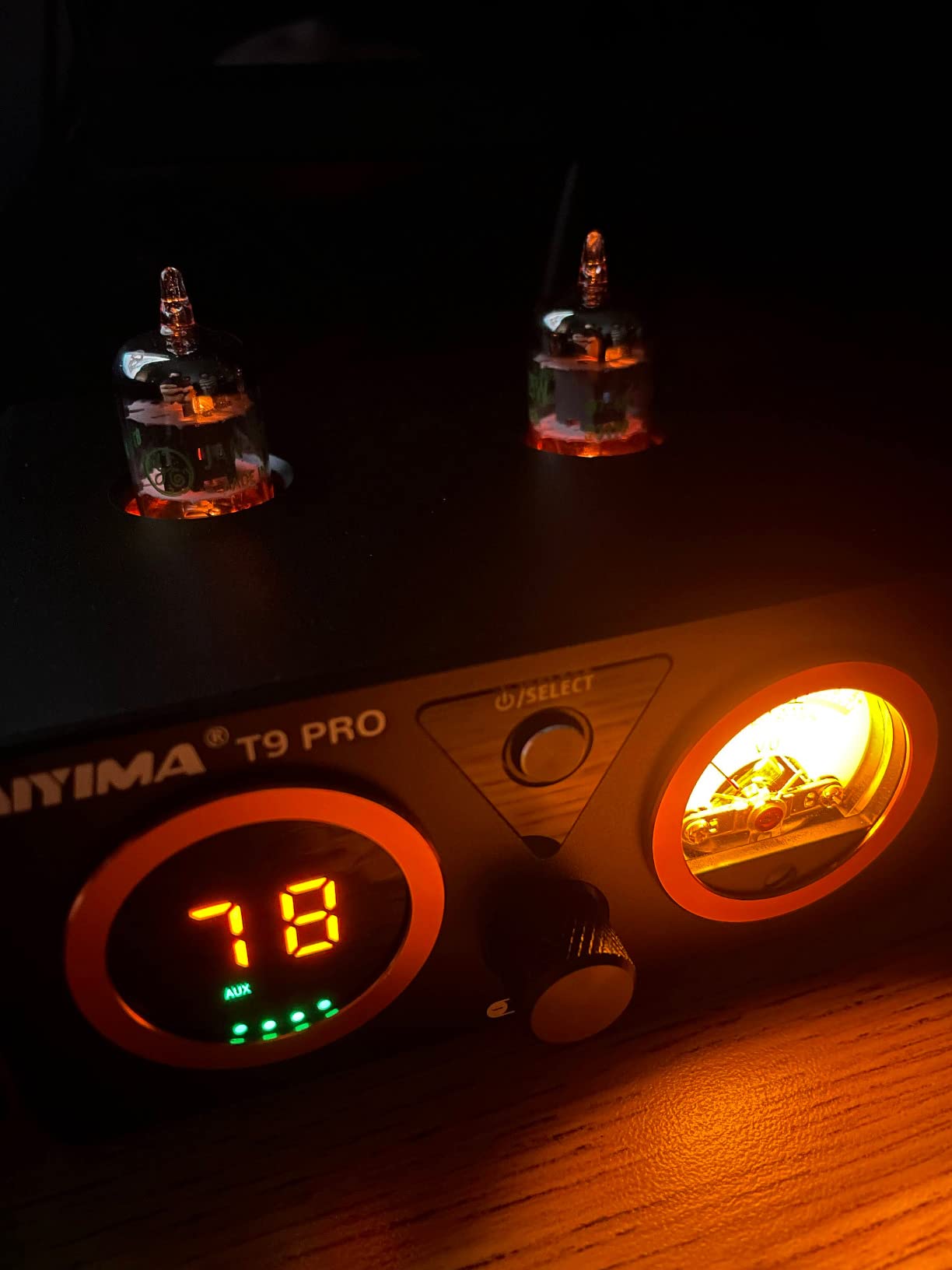 AIYIMA T9PRO 200W 2.1 Channel TPA3250 Tube Bluetooth DAC Stereo Amplifier | HiFi Class D Amp with ES9018K2M, QCC3040 aptX, VU Meter & Digital Display, Remote Control, Treble/Bass, AUX Output, for Home Speakers customer photo 2