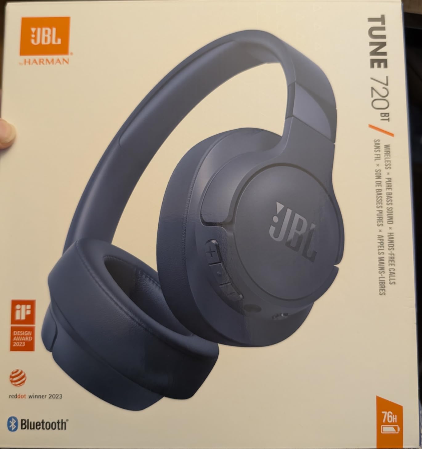 JBL Tune 720BT - Wireless Over-Ear Headphones - Blue | JBL Pure Bass Sound, Wireless Bluetooth 5.3 technology customer photo 1