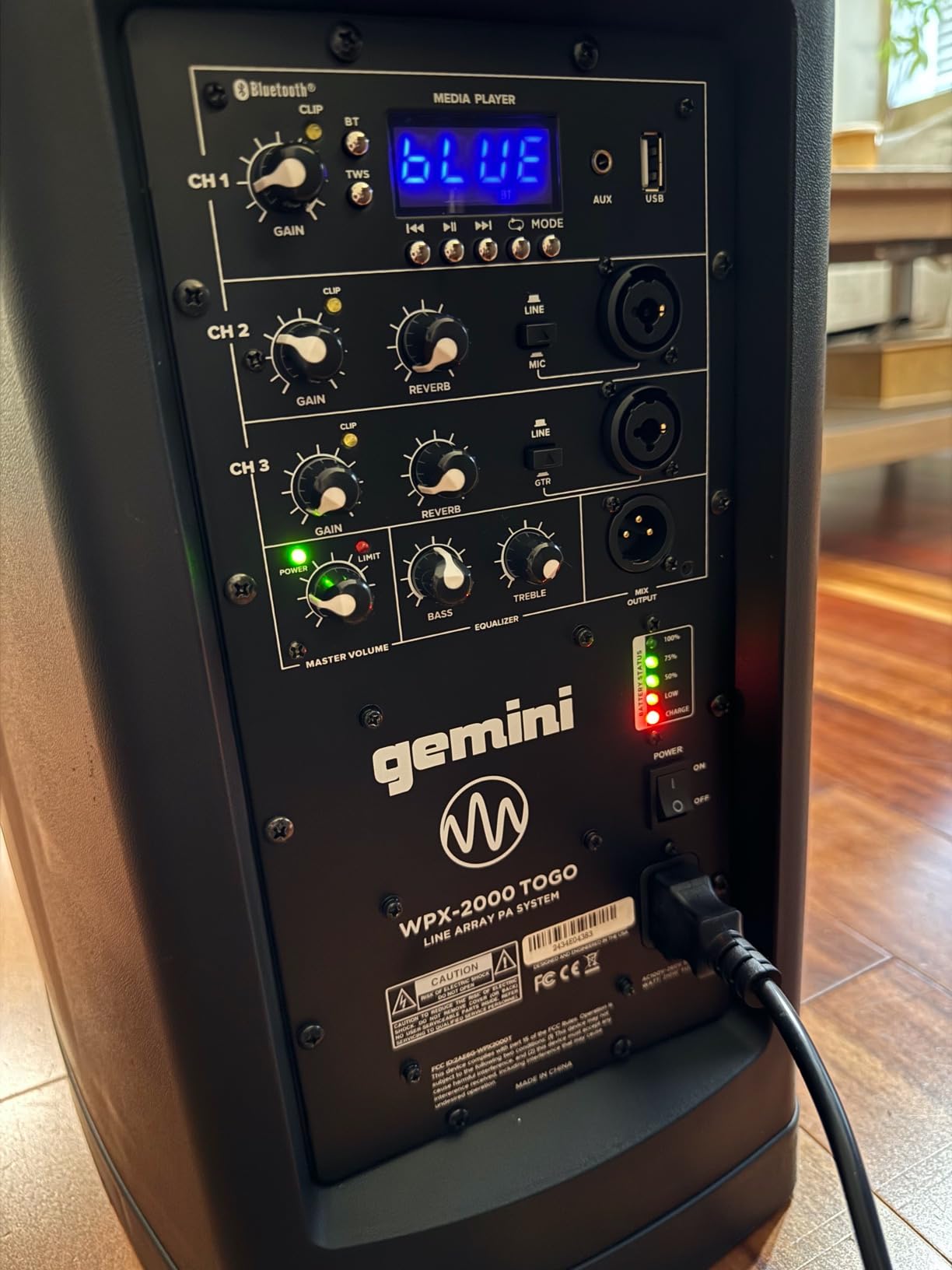 Gemini Battery Line Array PA System, 700 Watts (WPX-2000TOGO) - Rechargeable Battery Column Line Array, 3-Channel Mixer, Bluetooth, USB customer photo 1