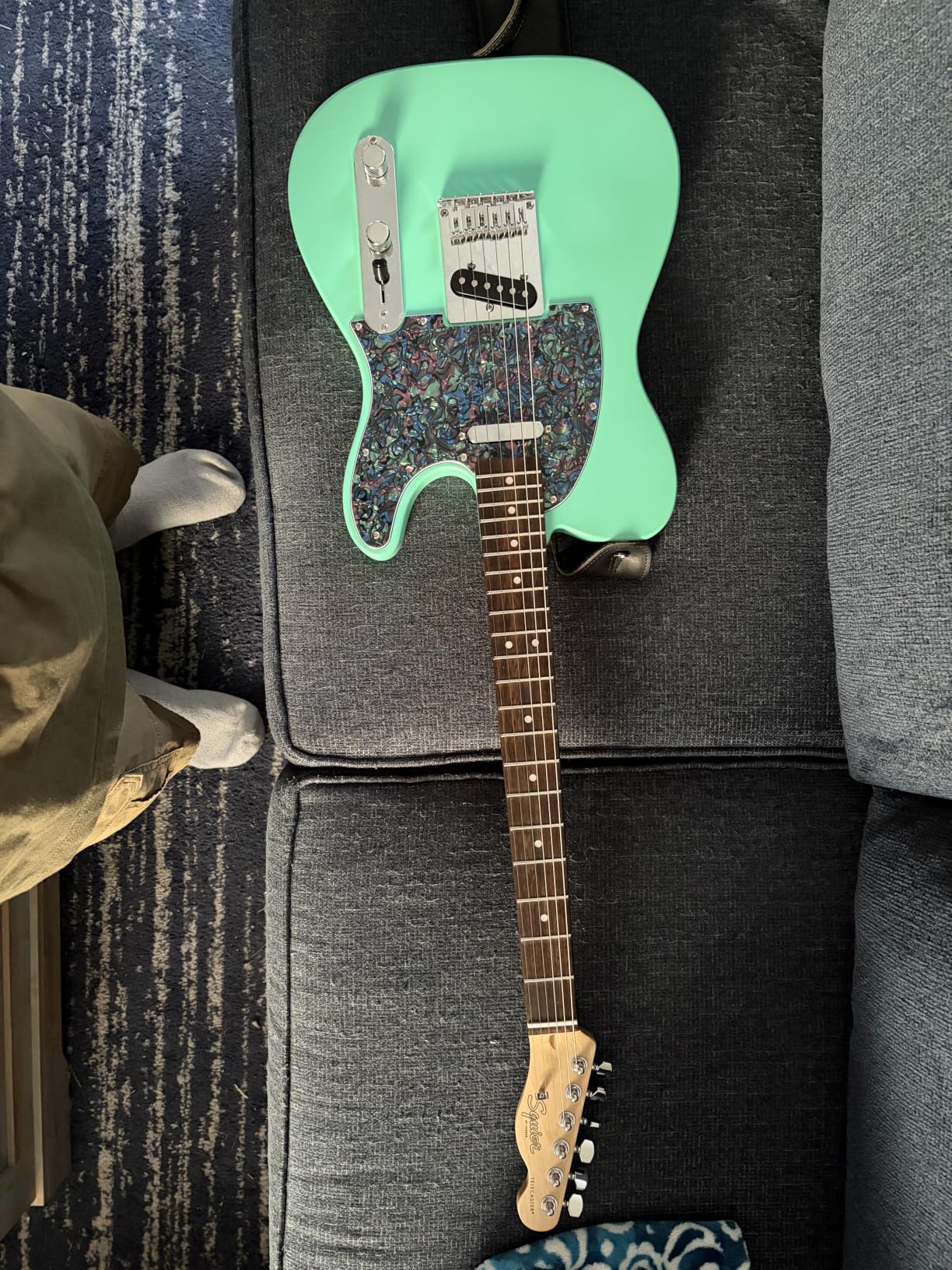 Squier Debut Beginner Telecaster Electric Guitar, 2-Color Sunburst | Starter electric guitar, free lessons included, 2-year warranty, satin urethane finish, kids and adults customer photo 1
