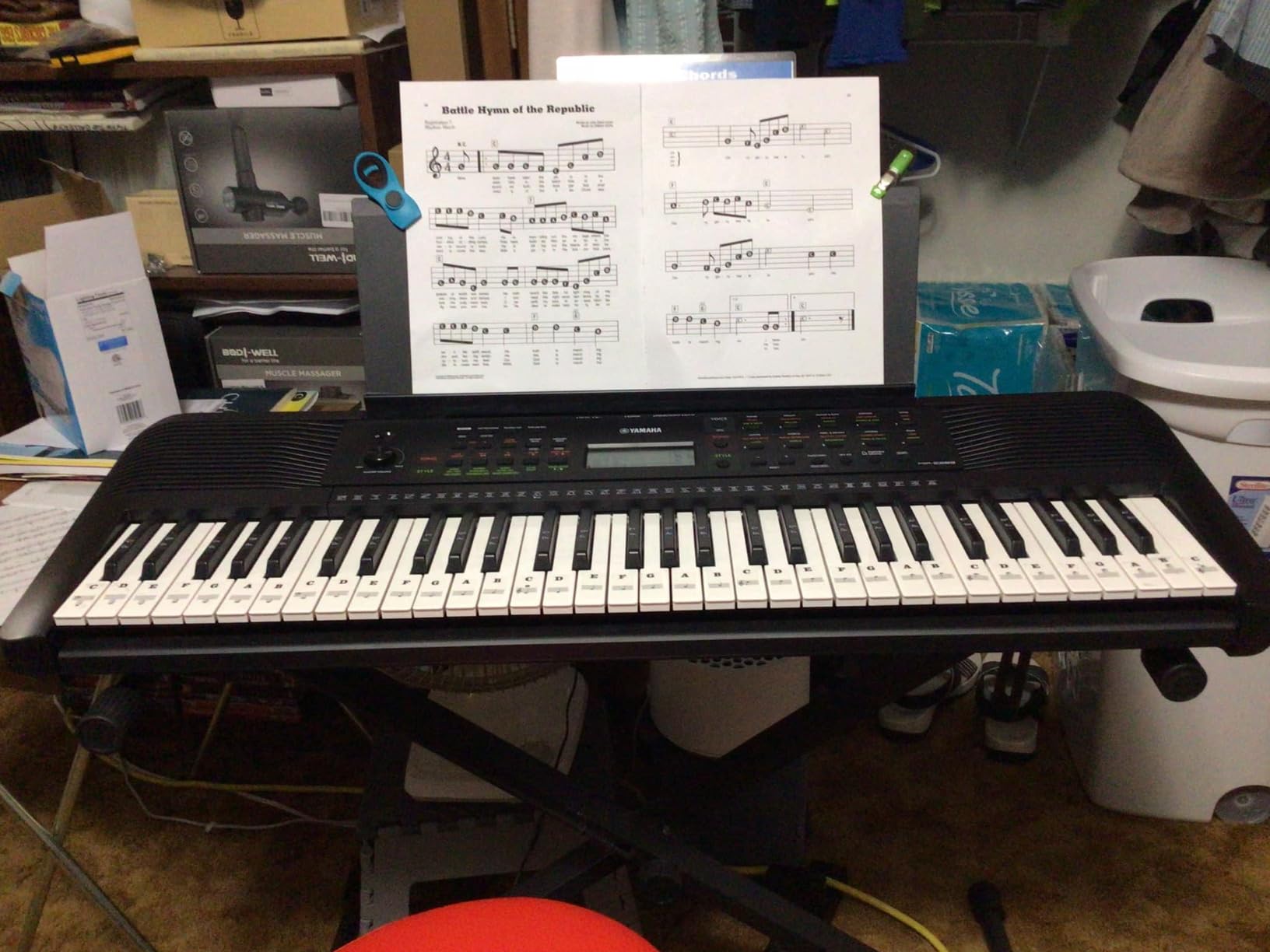 Yamaha 61-Key Portable Keyboard for Beginners with Learning Tools, Music Rest and Power Adapter PSRE283 customer photo 1
