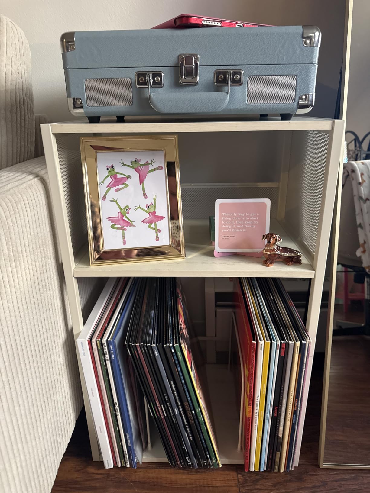 VASAGLE Record Player Stand, 3-Tier Side Table, Vinyl Record Storage up to 100 Albums, End Table for Living Room, Bedroom, Rustic Brown ULET275K01 customer photo 2