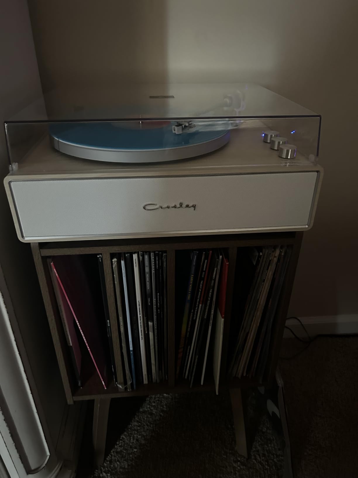 Crosley CR6046A-WAGL Stave 2-Speed Bluetooth Record Player Turntable with Built-in Speakers, Walnut customer photo 1