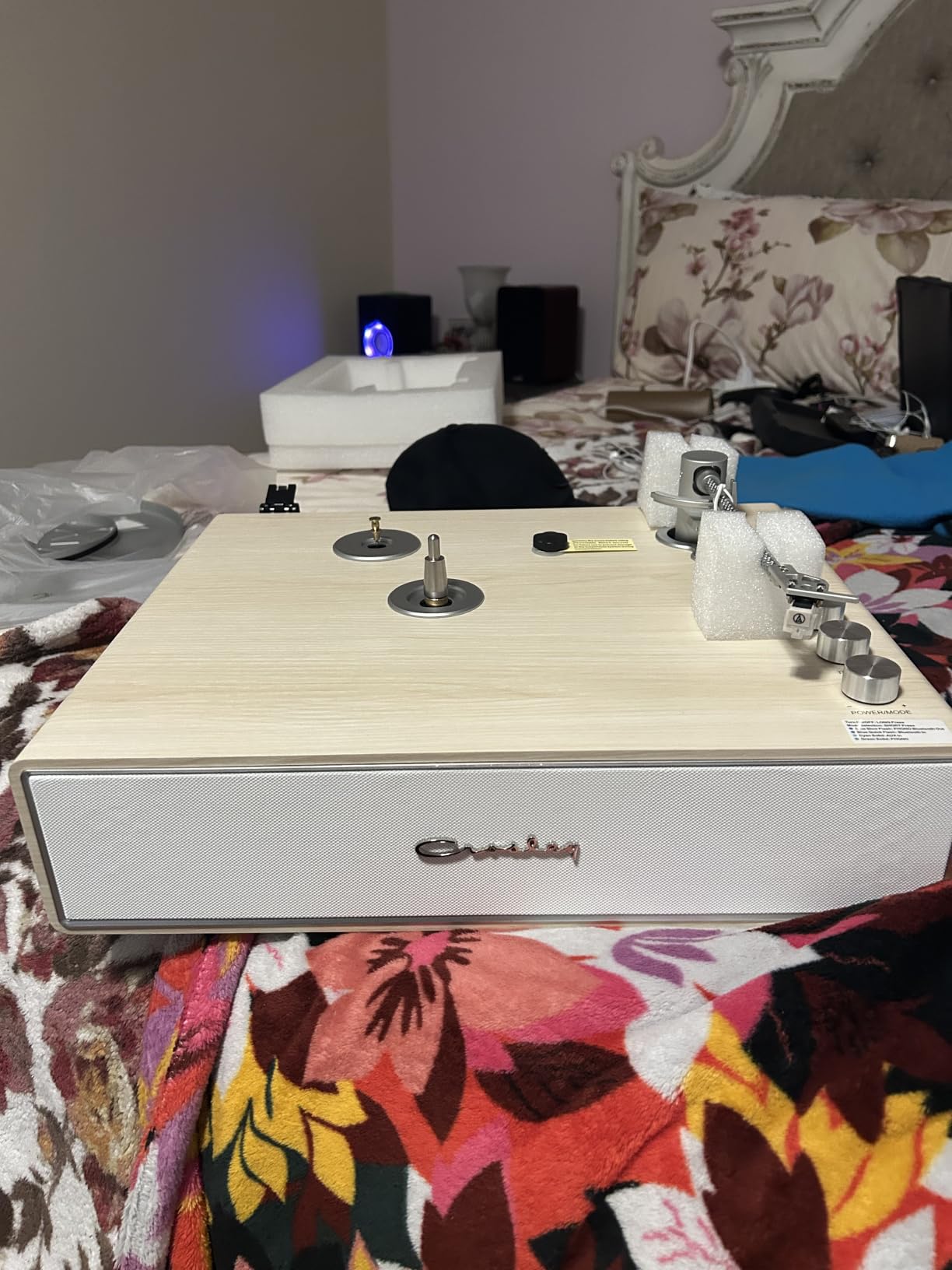 Crosley CR6046A-WAGL Stave 2-Speed Bluetooth Record Player Turntable with Built-in Speakers, Walnut customer photo 2