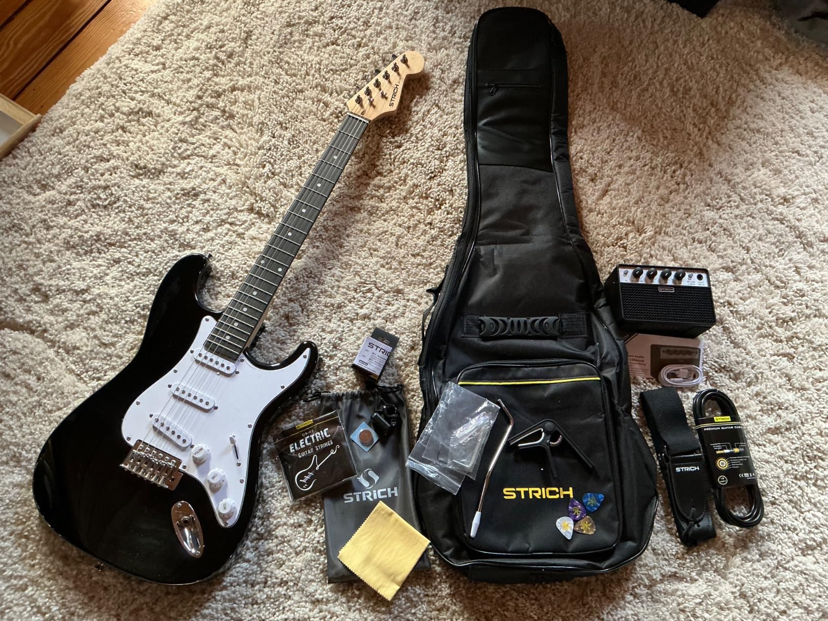 STRICH Electric Guitar Left Hand Beginner Kit, Solid Body 39