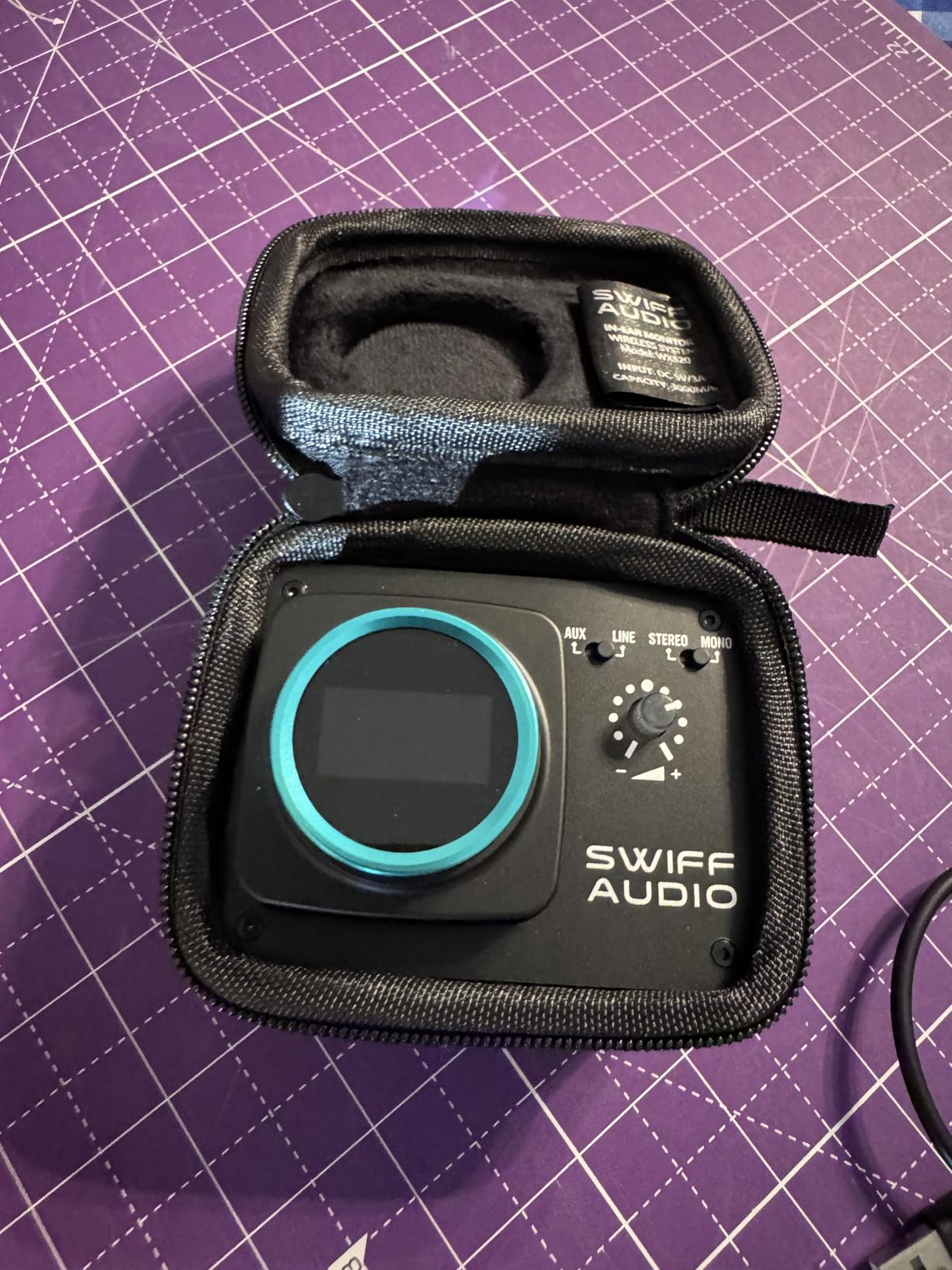 SWIFF Audio WX520 Wireless in Ear Monitor System, 5.8GHz IEM System w/Stereo/Mono Switch, Built-in Cue Mic, LED Receiver & Charging Case Transmitter, 4 Channels, One-to-More for Studio, Bands, Live customer photo 2