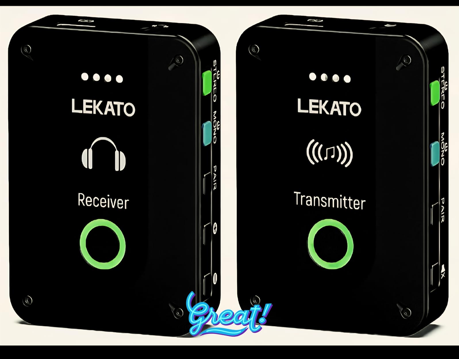 AOKEO AK-680 Wireless In Ear Monitor System, 5.8G Professional Stereo IEM Monitoring with Transmitter & Bodypack Receiver, Ultra Low Latency Auto Sync Pairing for Live Stage, Band, Singer, Studio Recording customer photo 1