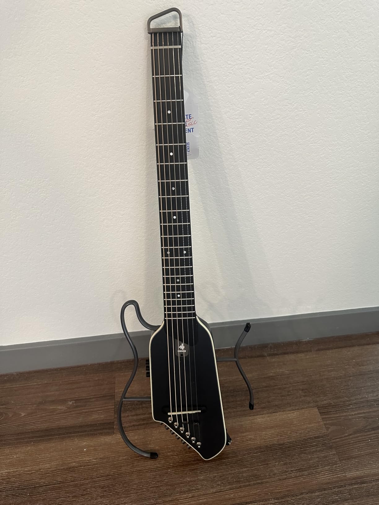 Donner HUSH I EVO2 Acoustic Electric Travel Guitar - Portable Headless Quiet Practice Guitar, Ultra-Light, Mahogany Body with Built-in Tuner, Detachable Stands & Headphone Jack - Sunburst customer photo 1