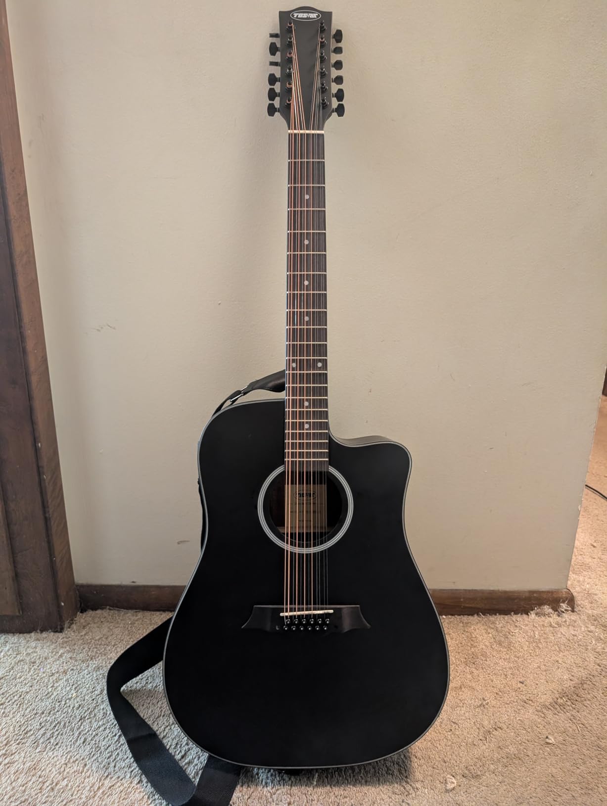 Tostar 12 String Acoustic Electric Guitar for All Players, Black | 42