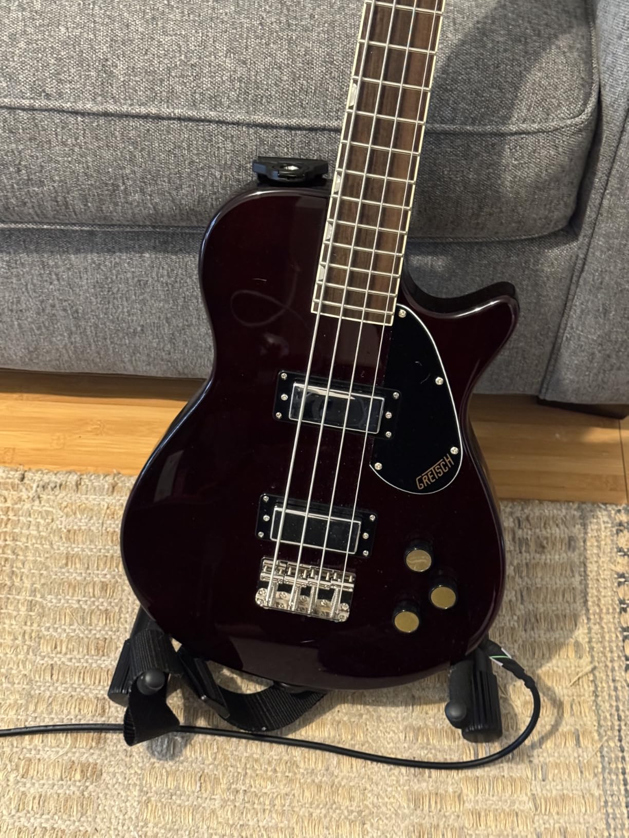 On-Stage GS7462B Professional A-Frame Guitar Stand (Holds Electric, Acoustic, and Bass Guitars, Small Amps, and Mixers, Stepped Yoke, Nonslip Padding, Rubber Feet, Folding, Portable, Storage, Display) customer photo 1
