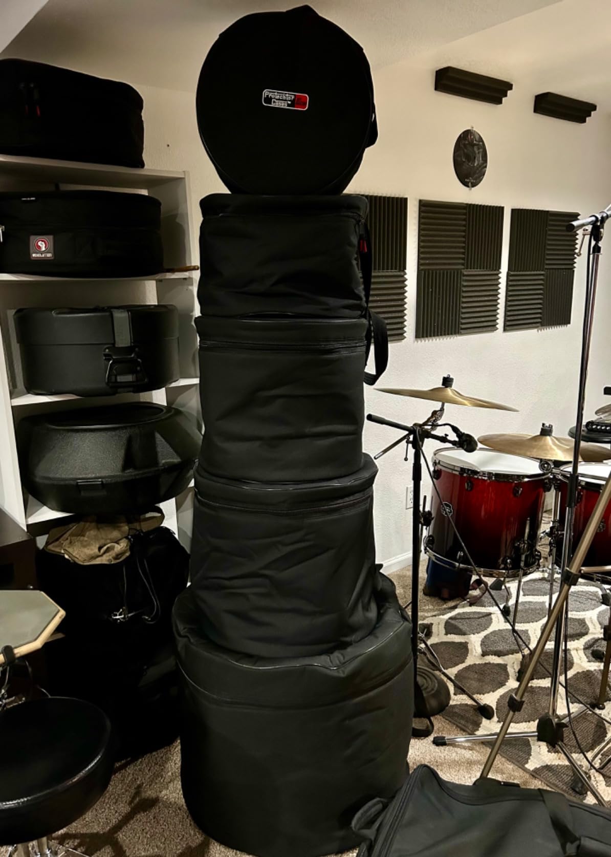 Gator Cases Protechtor Series 5 piece Padded Drum Bag Set for Standard Kits; 22