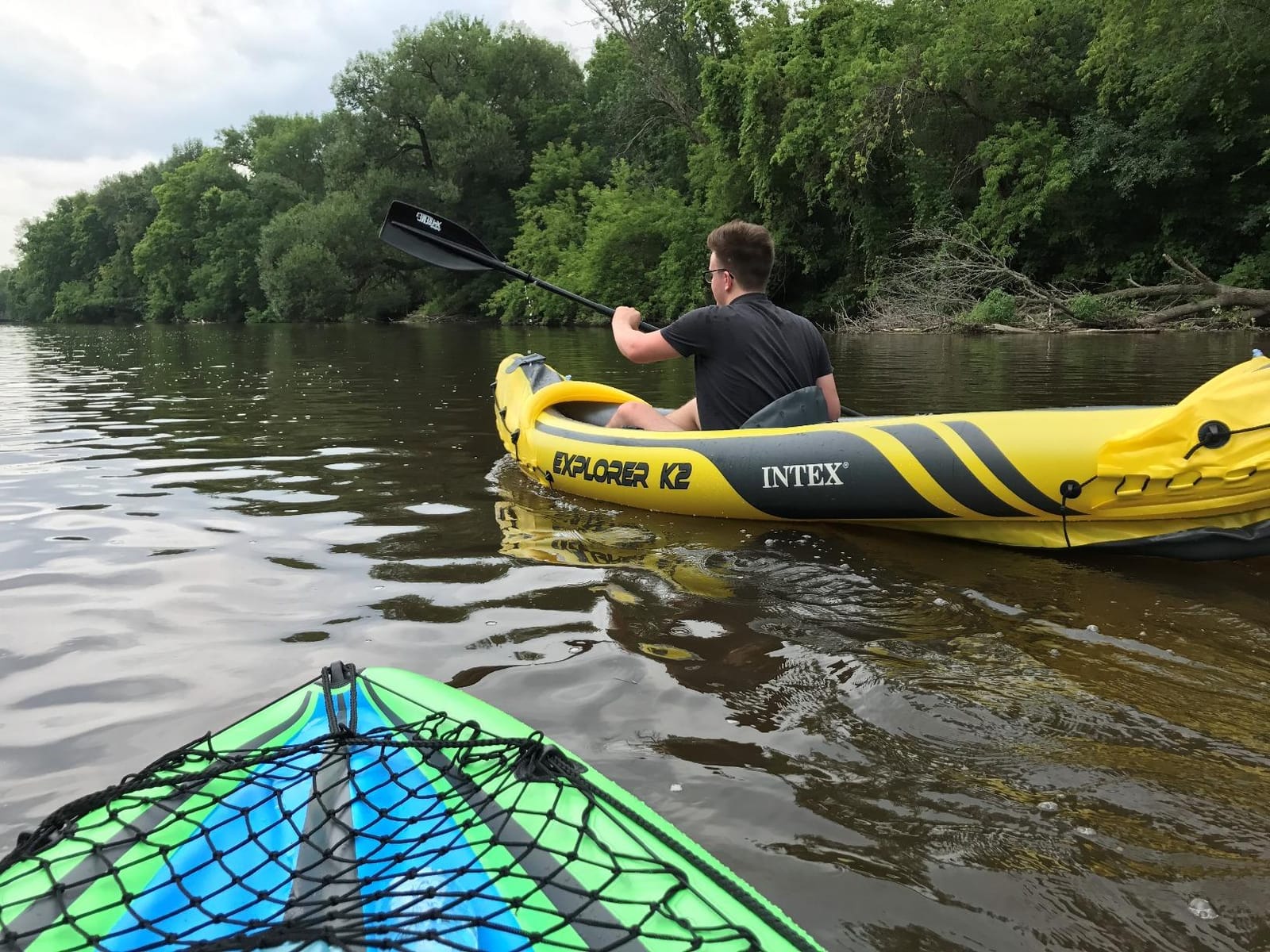 INTEX Challenger Inflatable Kayak Series: Includes Deluxe 86in Kayak Paddles and High-Output Pump - SuperStrong PVC - Adjustable Seat with Backrest - Removable Skeg - Cargo Storage Net customer photo 2