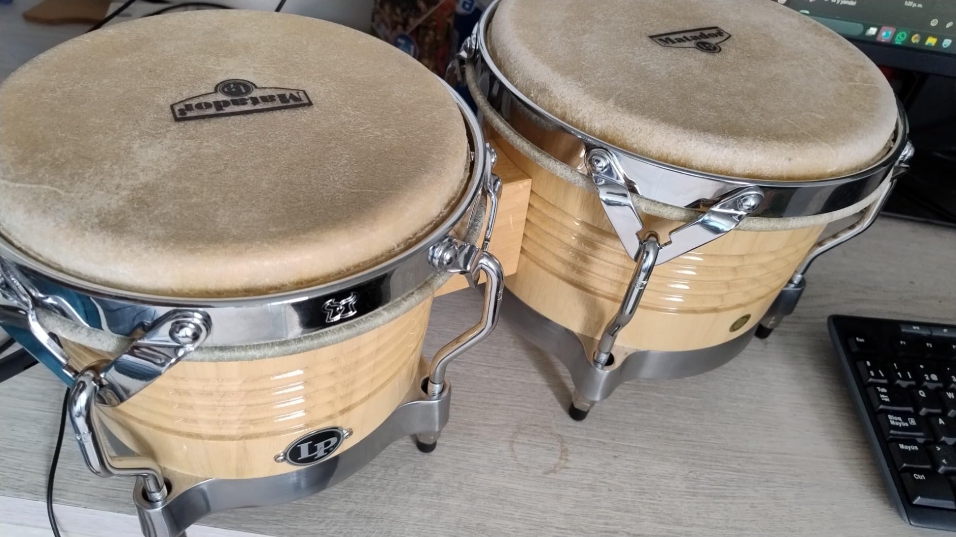 Latin Percussion M201-AWC LP Matador Wood Bongos - Natural/Chrome 8.625-inch customer photo 1