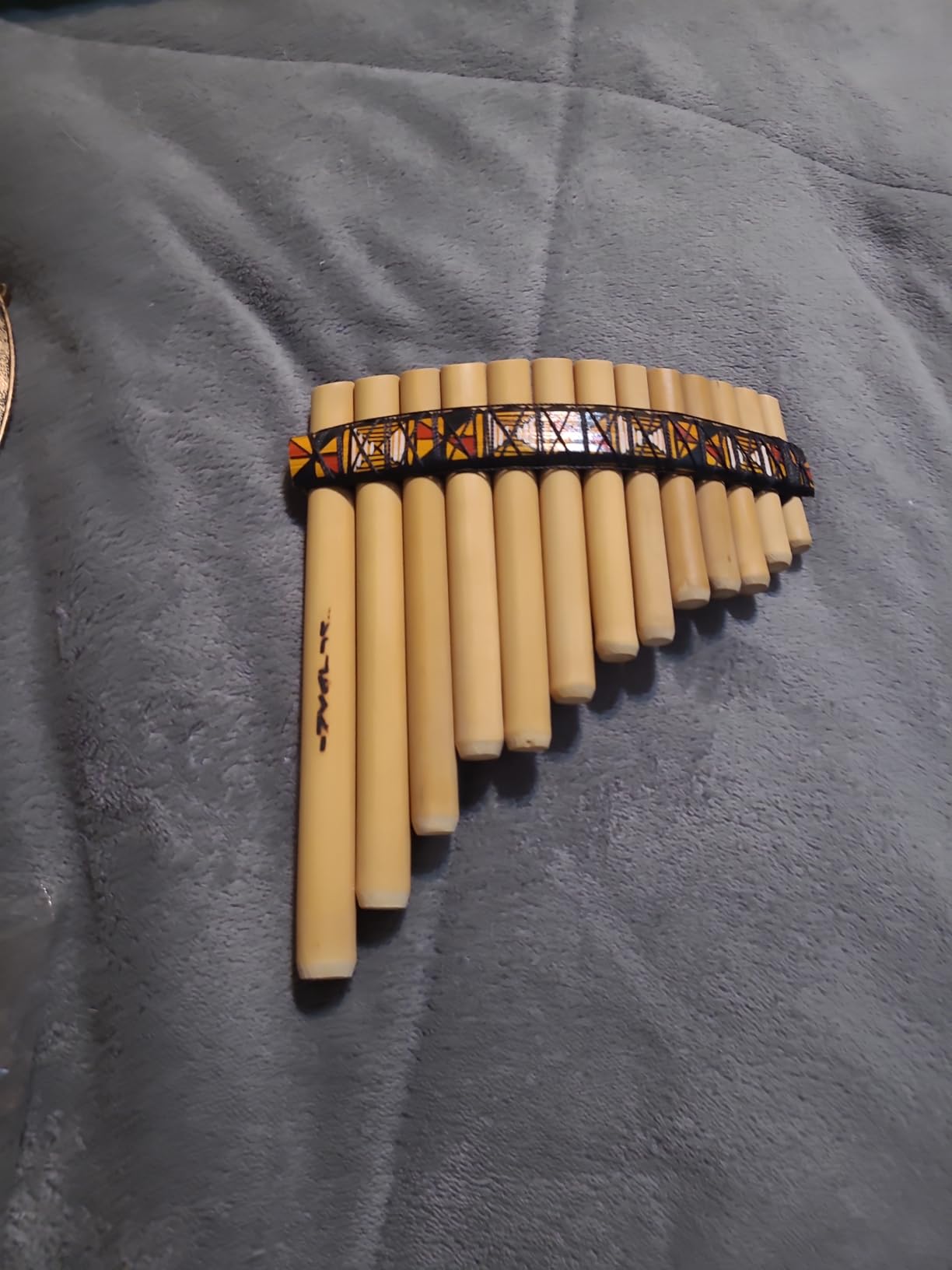 Pan Flaute Inca Motif 13 Pipes -Natural Bamboo From Peru Case Included customer photo 1