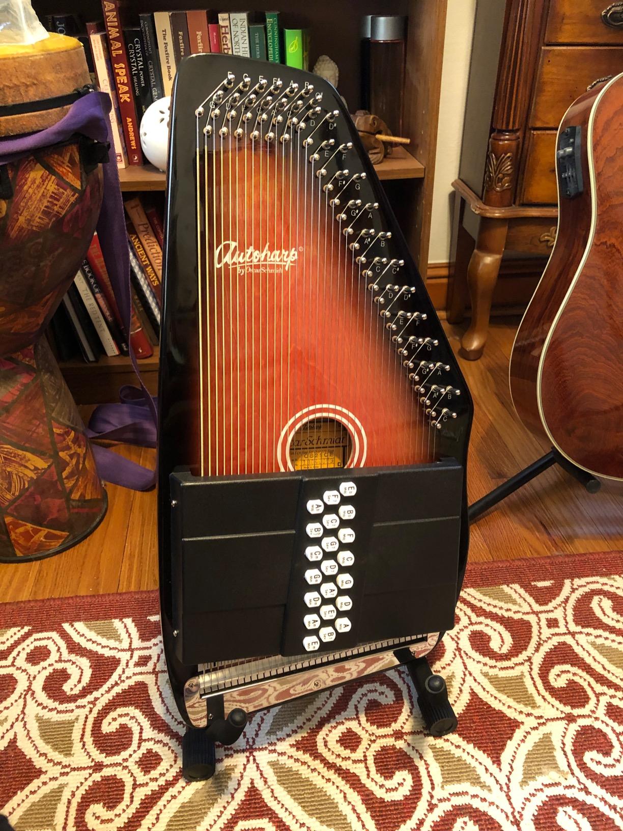 OS21CE 21 Chord Acoustic Electric Auto Harp, Tobacco Sunburst customer photo 1