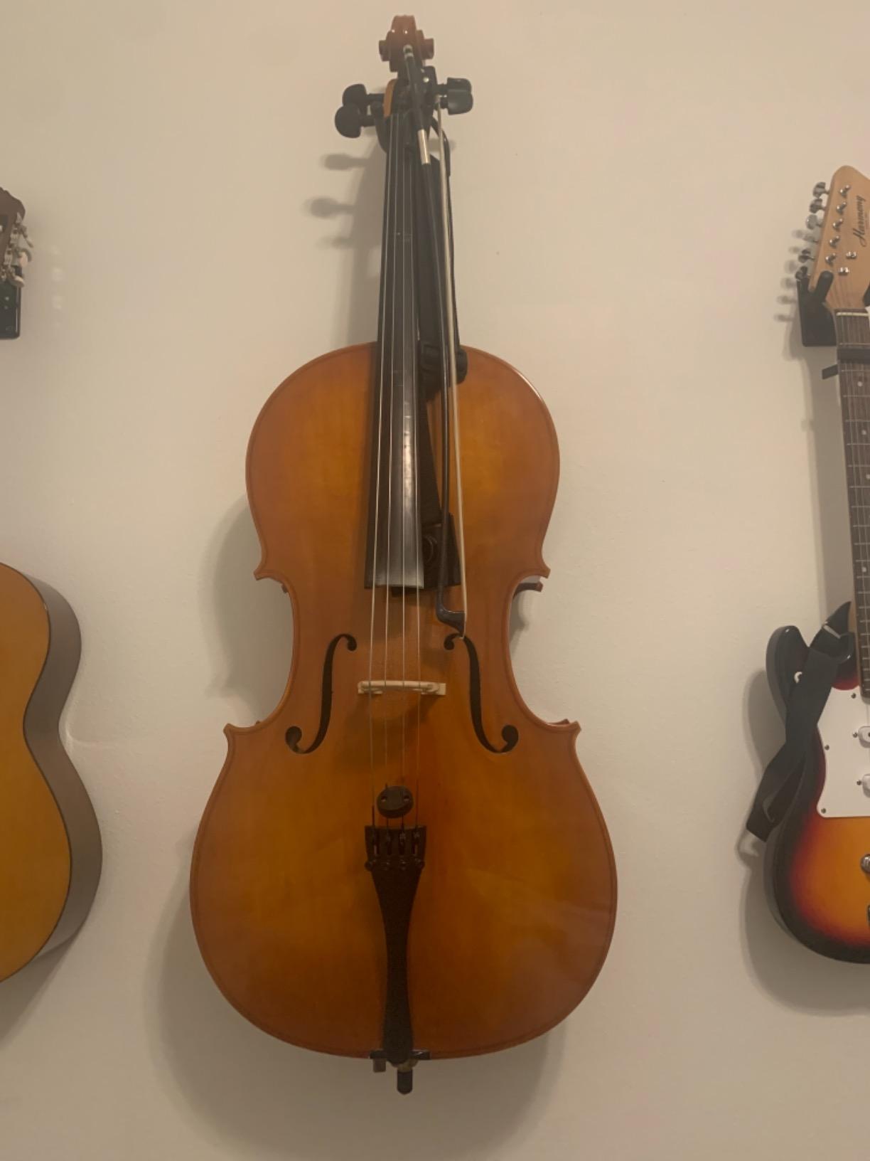 String Swing Cello Hanger - Holder for Acoustic and Electric Cellos - Stand Accessories Home or Studio Wall - Musical Instruments Safe without Hard Cases - Durable Black Powder Coated Steel customer photo 2