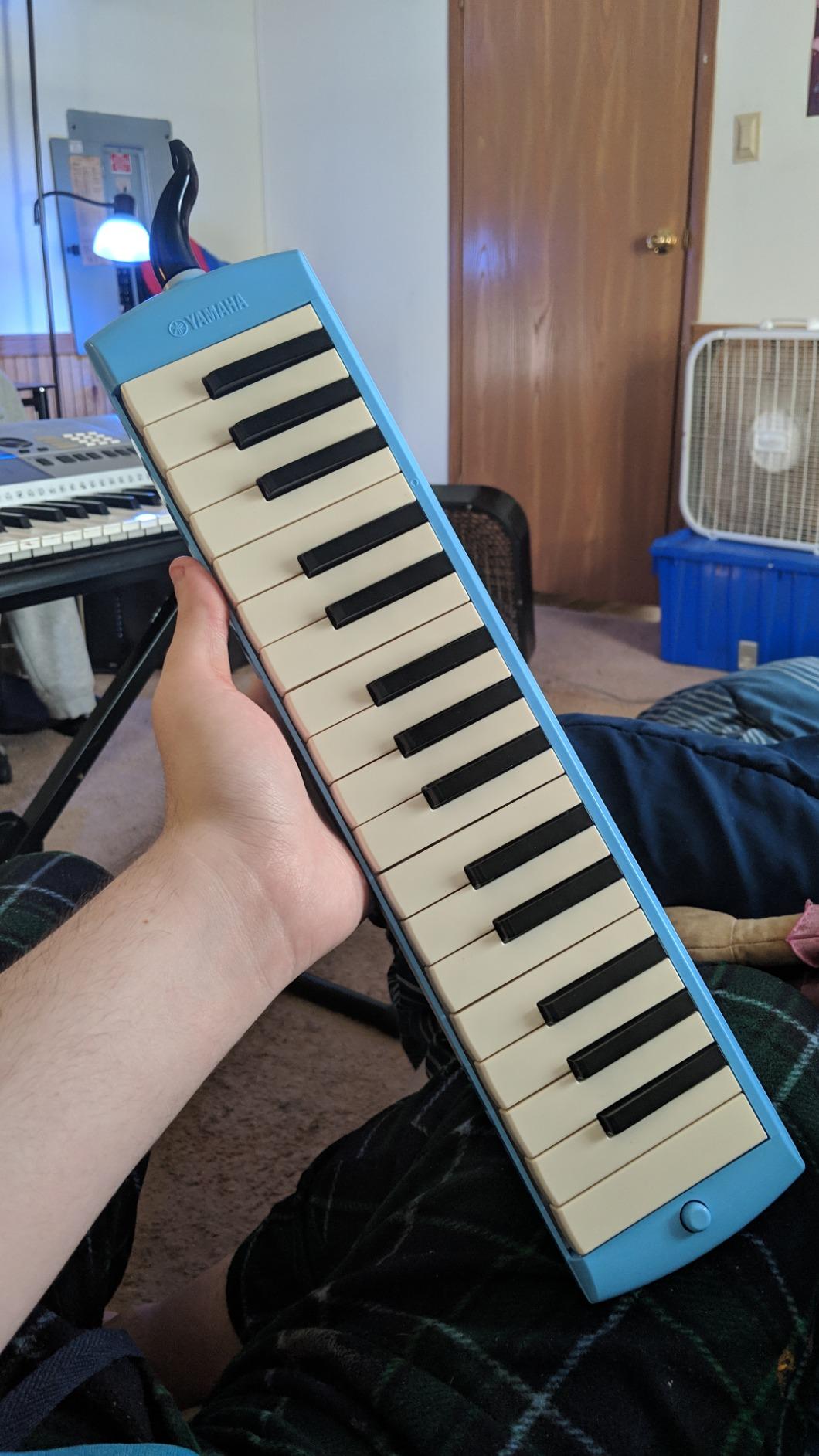 Yamaha Pianica Keyboard Harmonica, 32 Keys, Blue, P-32E, For Children's Convenience, Comes with Plastic Hard Case with Matching Color customer photo 1