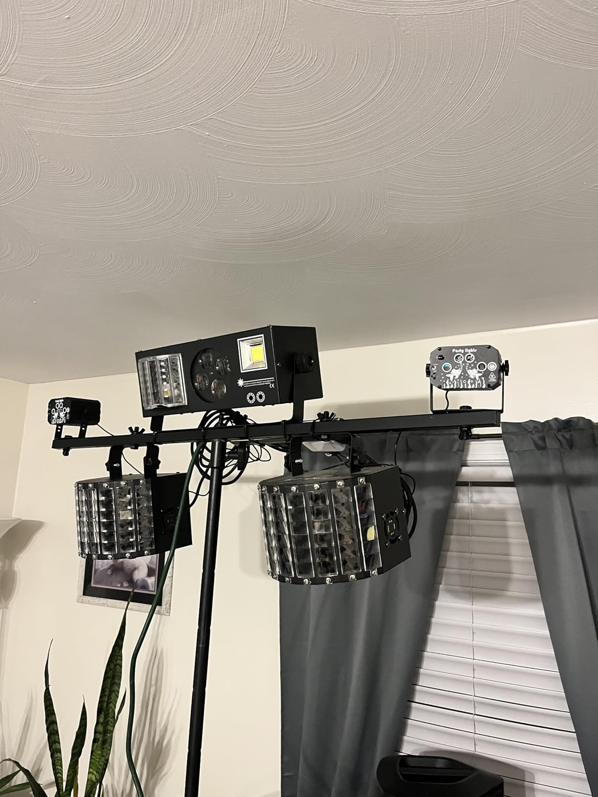 DJ Disco Party Light: Compact Derby Effect | RGBW Beam Output Through 48 Lenses - Remote Sound Activated DMX Control - Easy Setup Great for Dance Wedding Gig Band Mobile Karaoke Bar Club Home Party customer photo 1