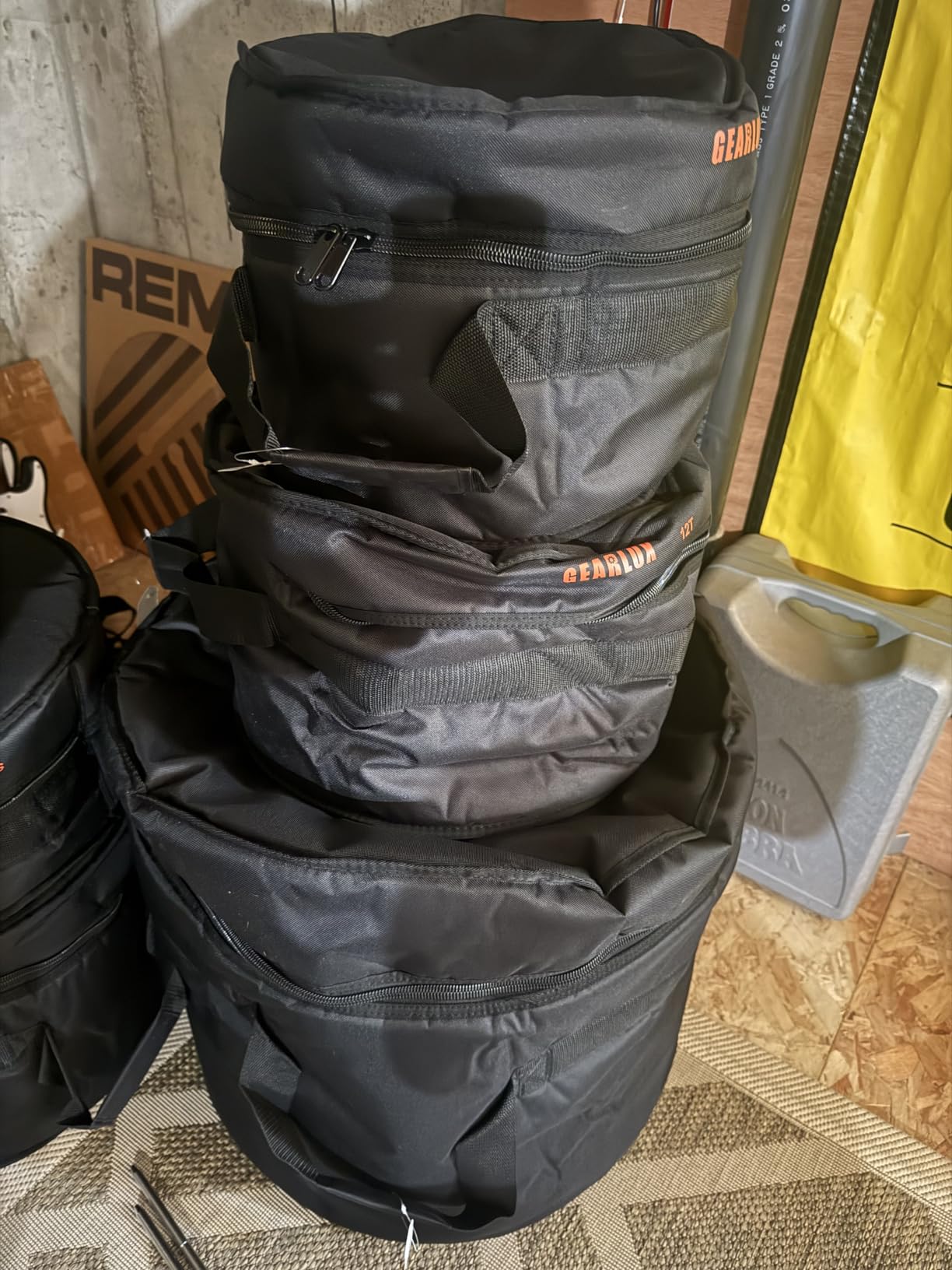 Gearlux 5-Piece Drum Bag Set with 10mm Padding for 12