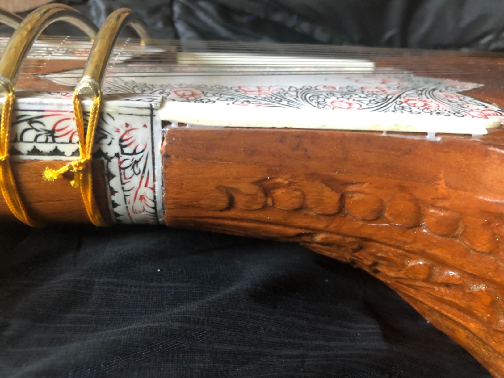 INDIAN HANDMADE ~ ELECTRIC SITAR SHRI RAVI SHANKAR STYLE DESIGNER TUN WOOD FREE STRING & MIZRAB customer photo 1