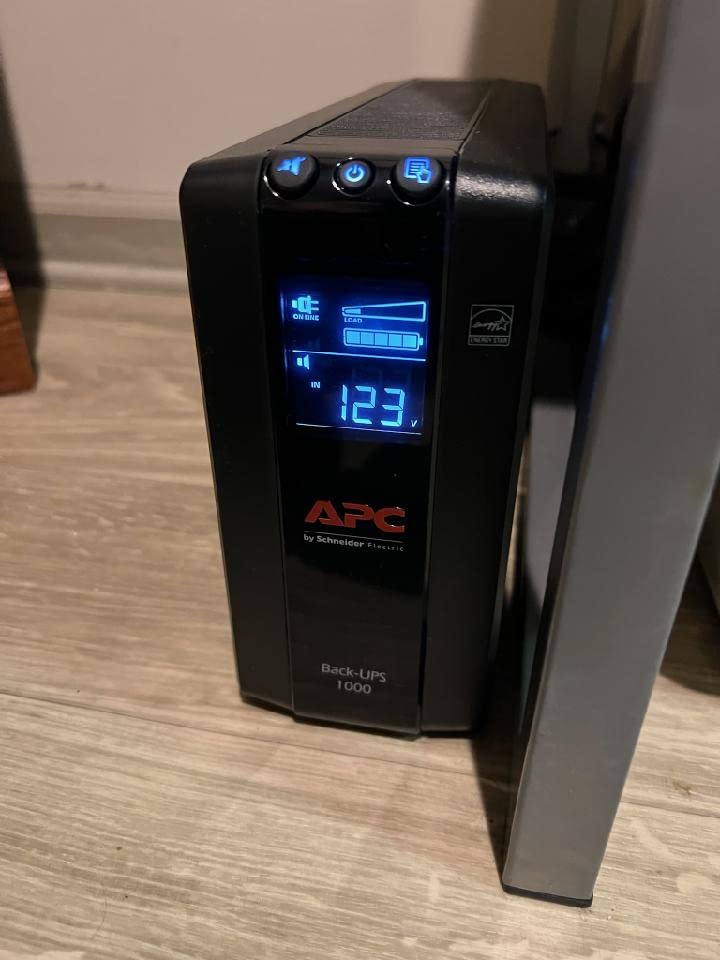 APC 1000VA/600W Pro UPS Battery Backup for Office Electronics, AVR, BX1000M | Back-UPS Pro uninterruptible power supply for home offices - 8 outlets, LCD, AVR, surge protection, 42-min runtime (@100W) customer photo 2