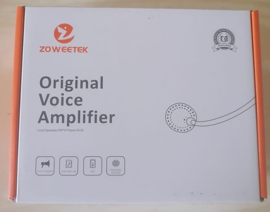 ZOWEETEK Portable Rechargeable Mini Voice Amplifier for Teachers | Wired Microphone Headset and Waistband, Supports MP3 Format Audio for Speech, Class, Training, Tour Guide, Power Amplifiers customer photo 2