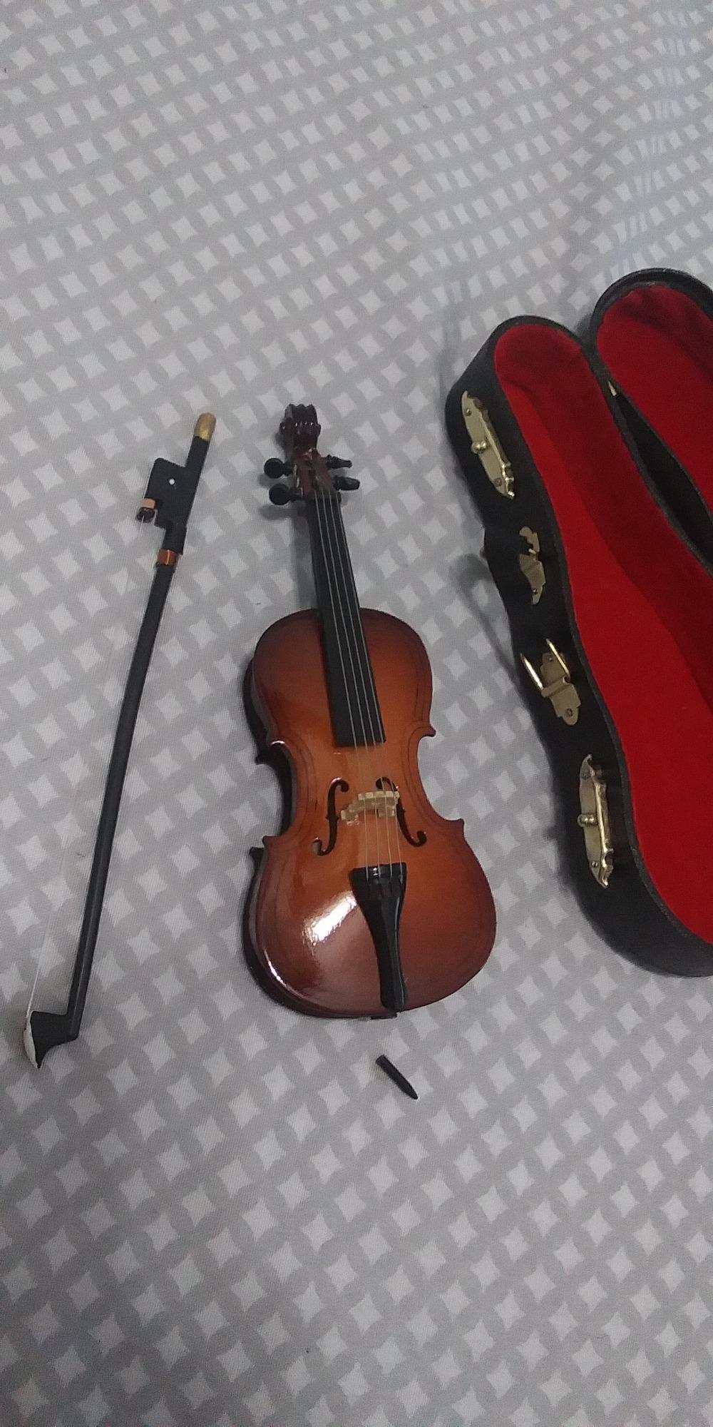 Wooden Miniature Cello Replica with Stand, Bow and Case Bookshelf Sculpture | 5.51