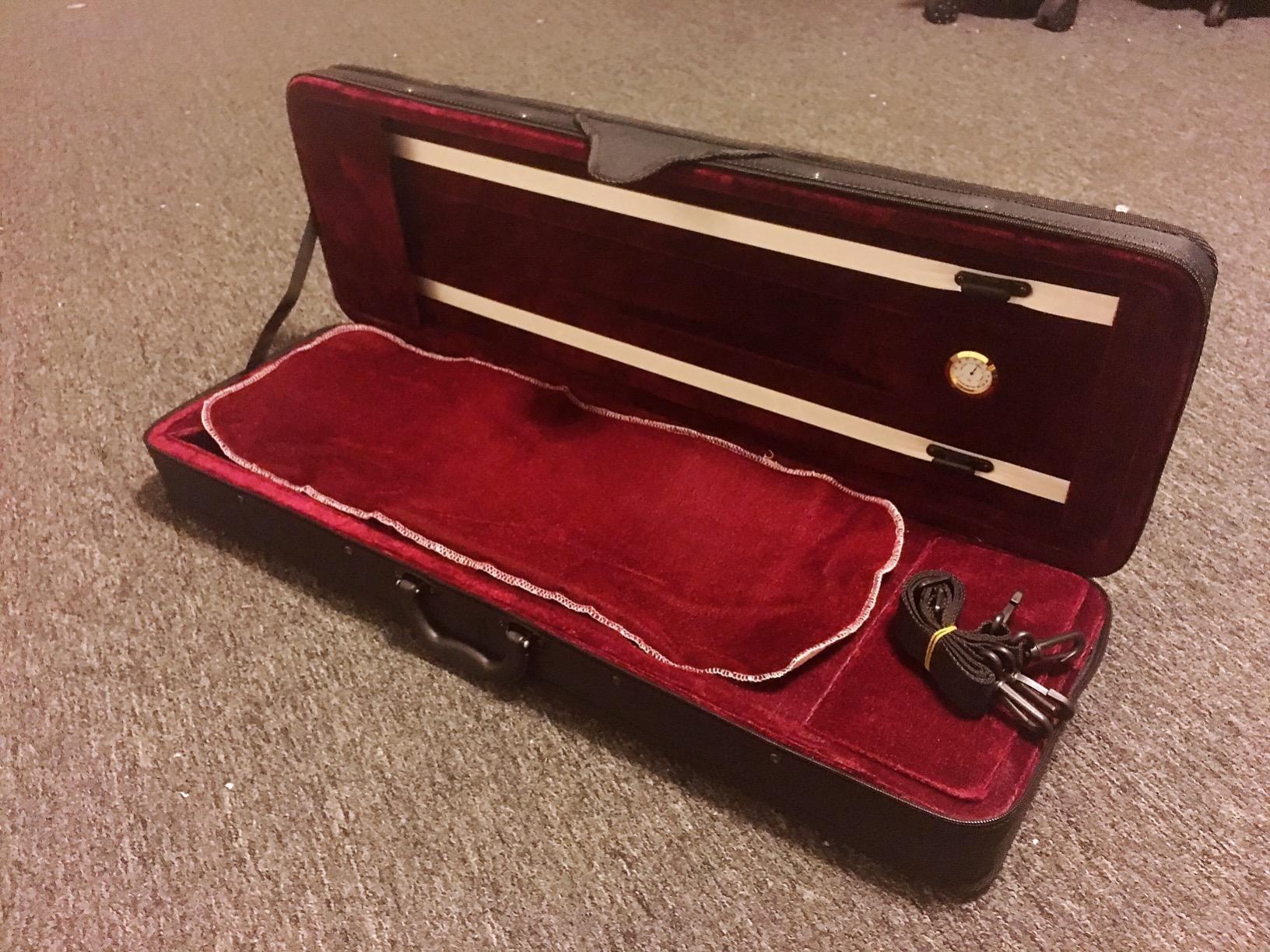 FINO 4/4 Full Size Violin Case Professional Oblong Violin Hard Case with Built-in Hygrometer, Super Lightweight Portable Carrying Bag Slip-On Cover with Backpack Straps, Black customer photo 1