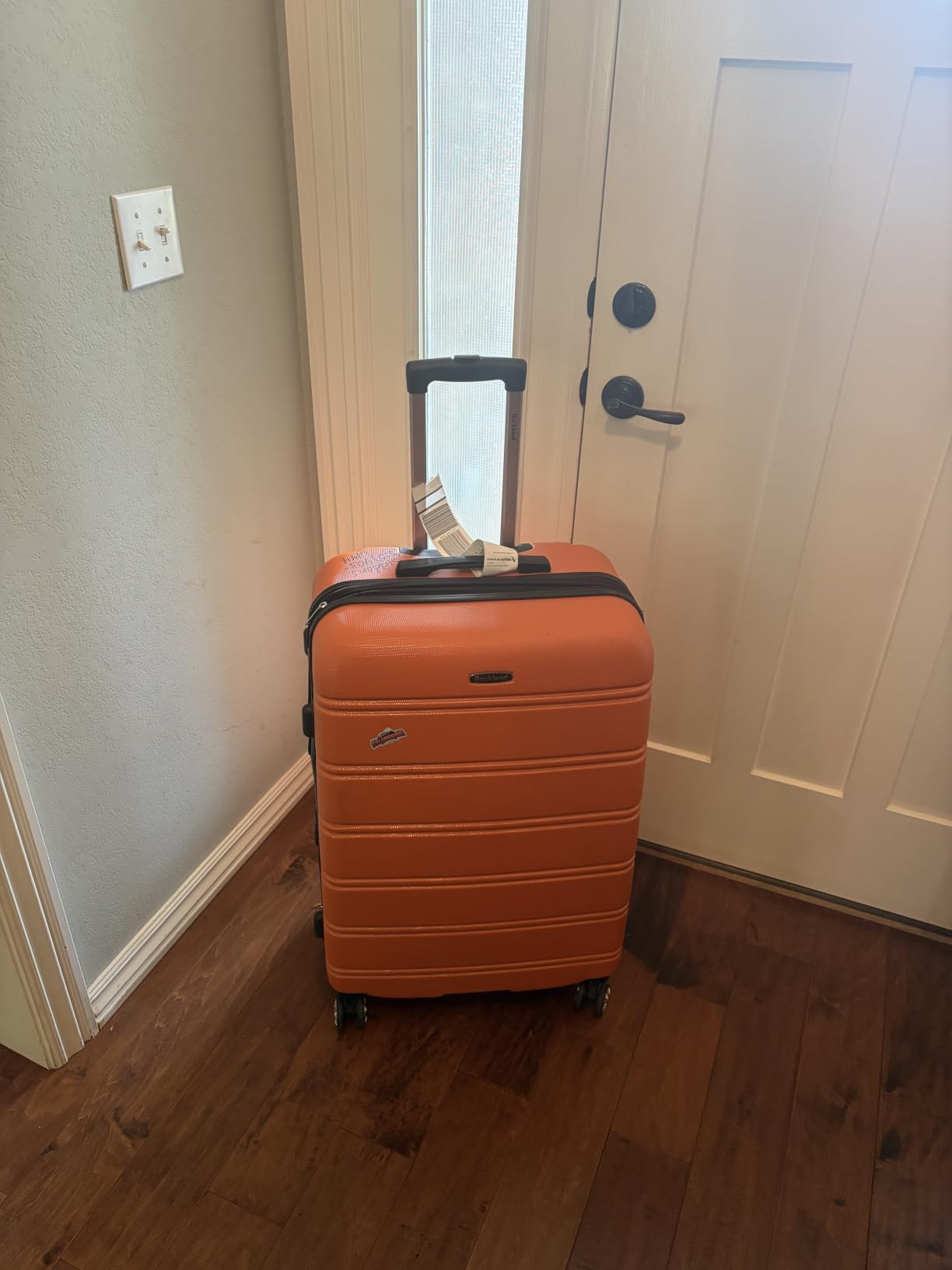 Rockland Melbourne Hardside Expandable Spinner Wheel Luggage, Checked Large 28